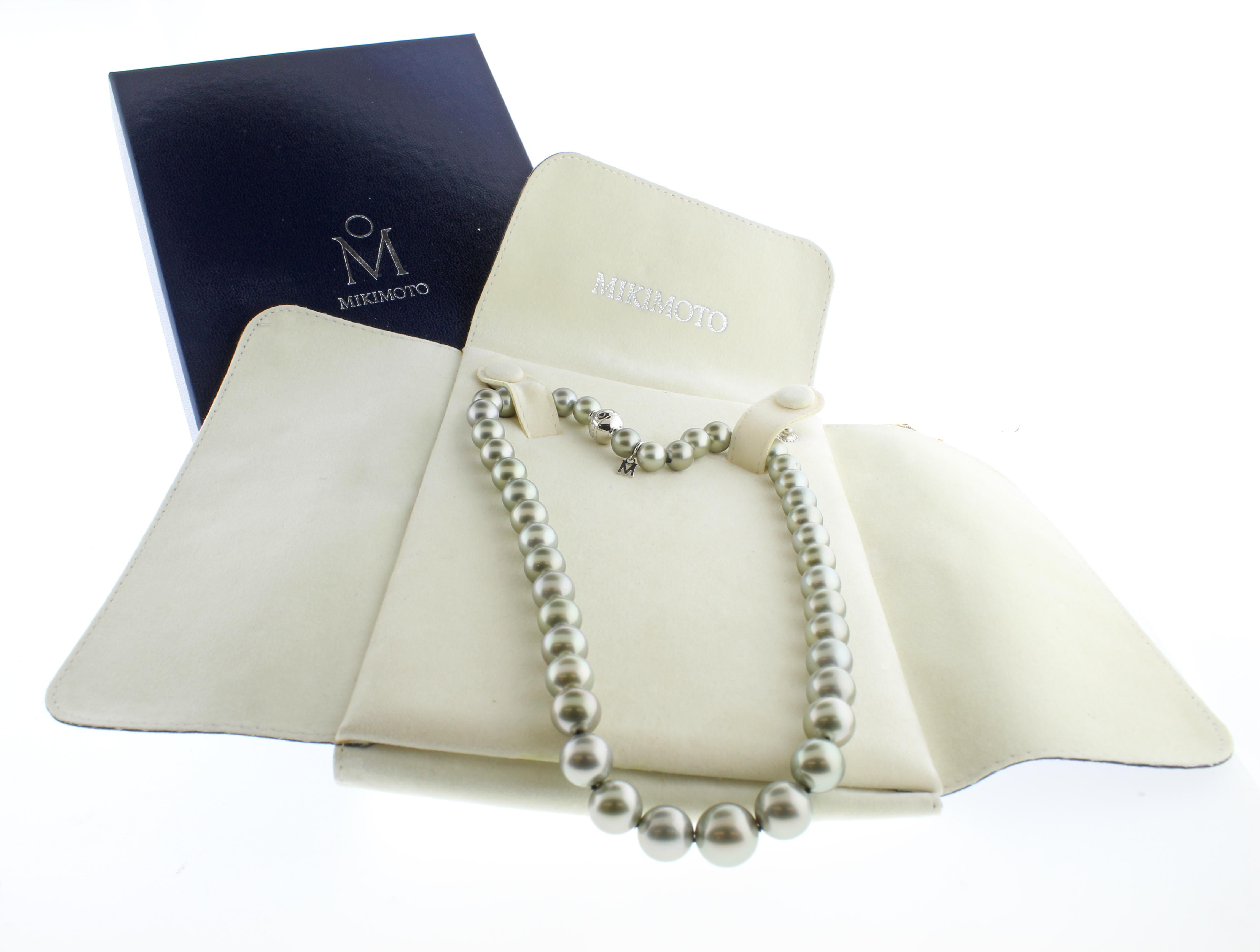 Collana graduata di perle dei mari del sud in argento di Mikimoto - da 8,5 mm a 11,5 mm, 16 pollici In condizioni ottime in vendita a Bethesda, MD