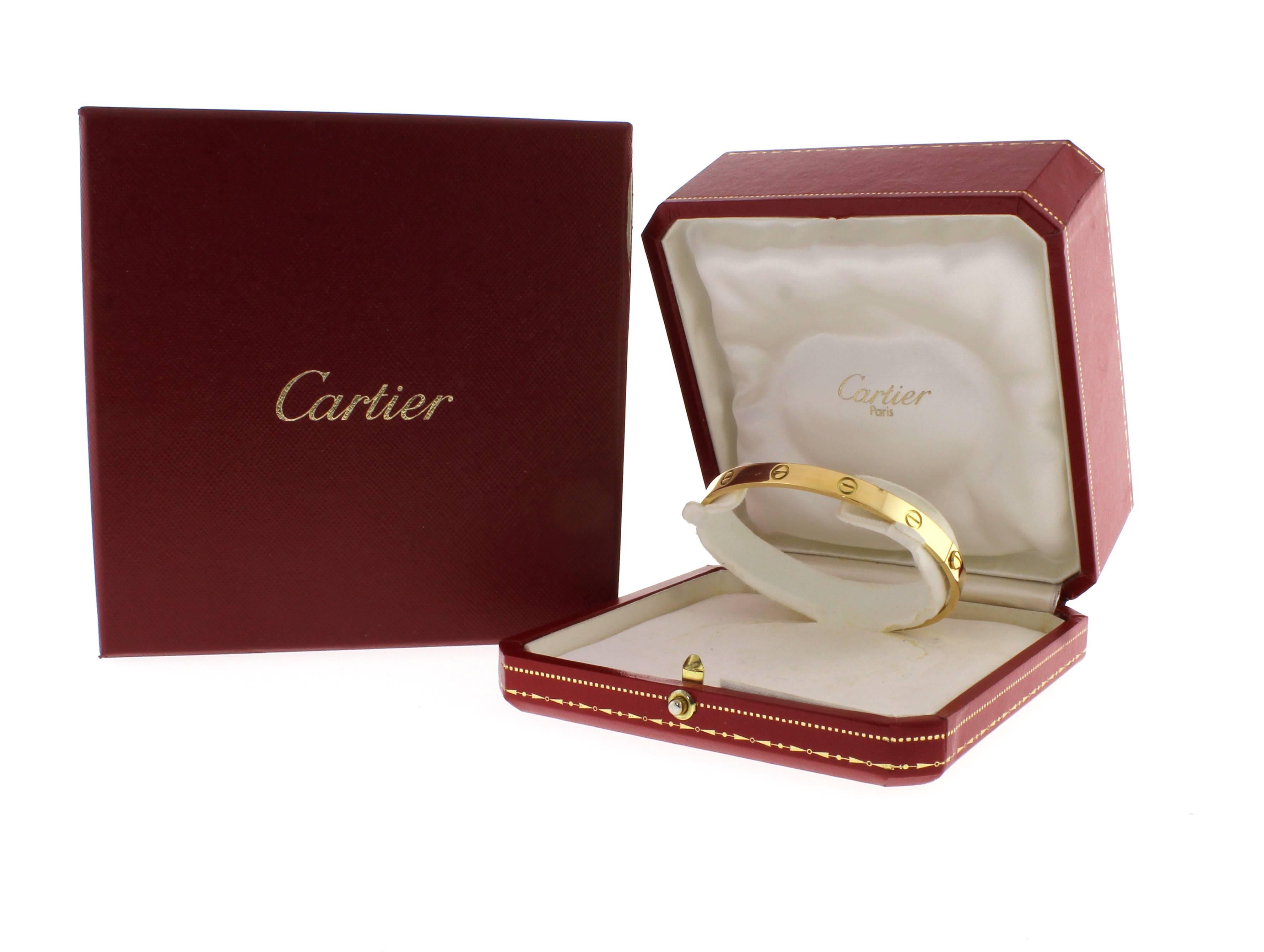 Cartier Yellow Gold Love Bracelet In Excellent Condition In Bethesda, MD