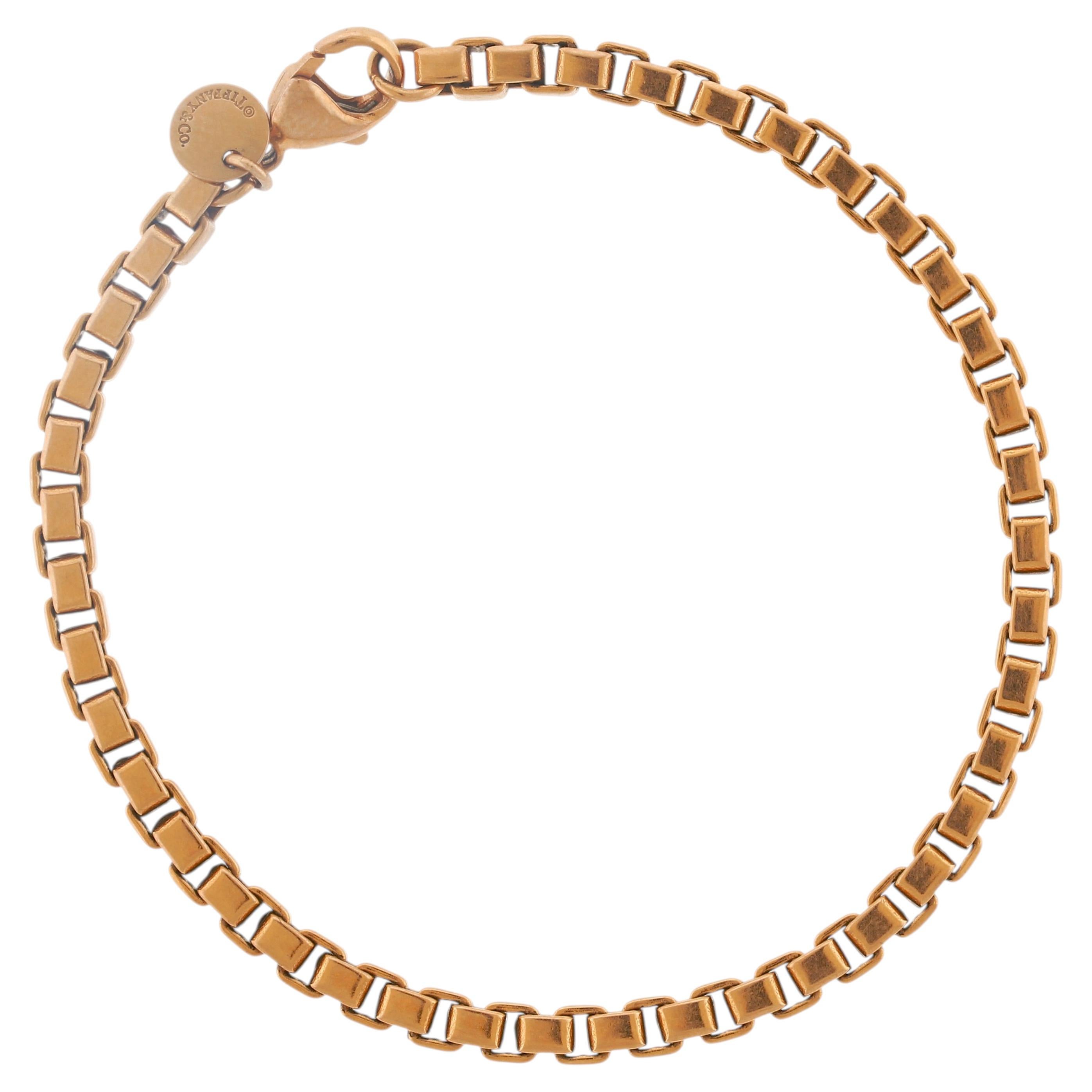 Tiffany & Co. 18K Rose Gold Venetian Box Link Armband