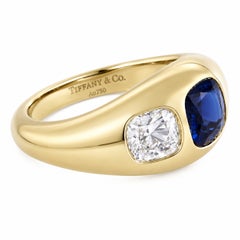 Tiffany & Co. Royal Blue Sapphire and Diamond Ring