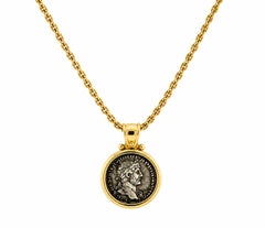 Roman Coin 18kt Gold Pendant Necklace