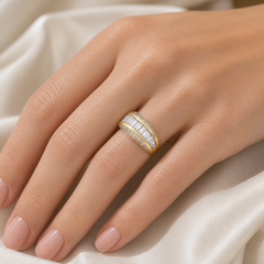 Picchiotti Diamond Three Row Baguette Band Ring