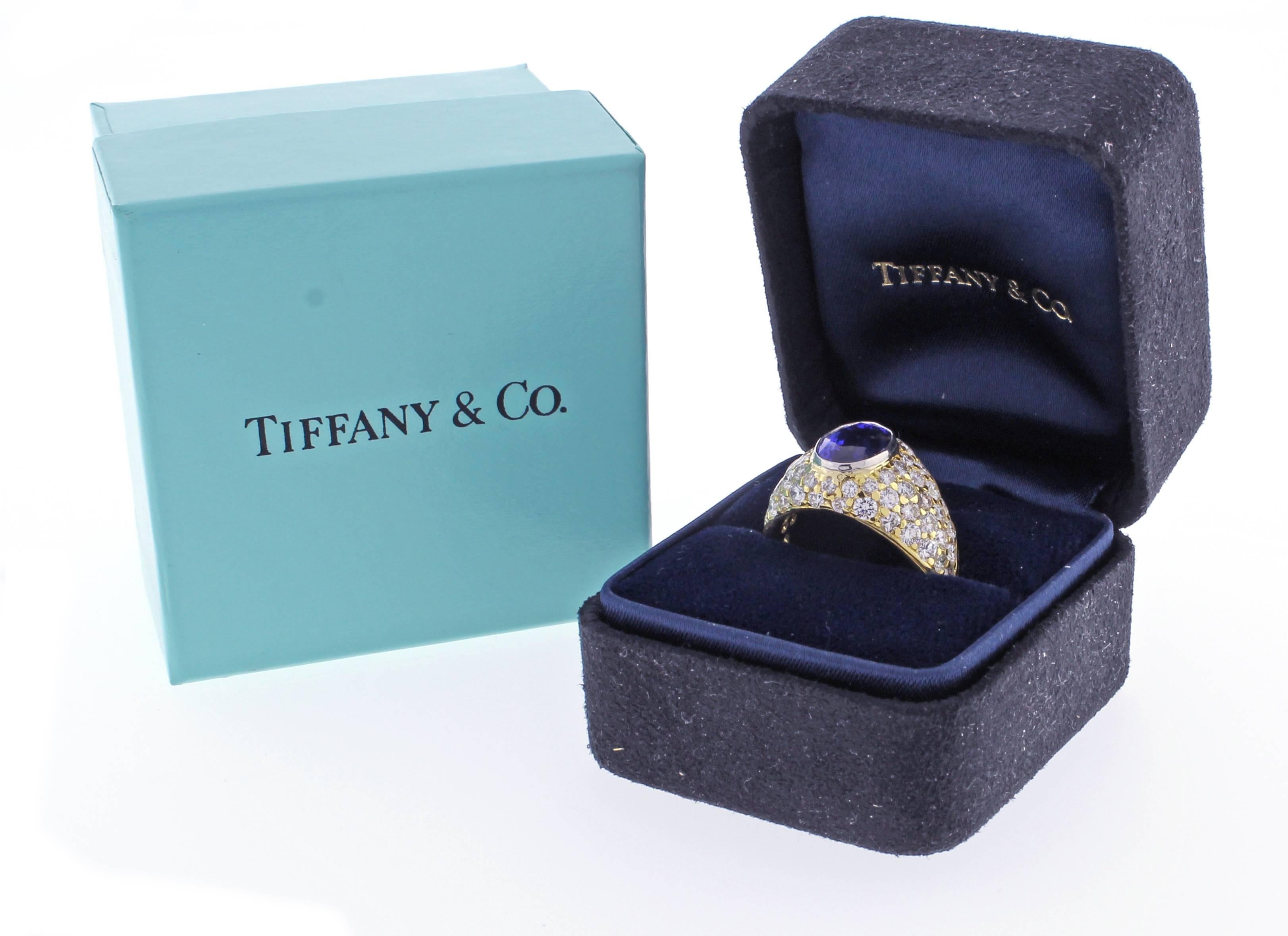 Women's or Men's Tiffany & Co. Tanzanite and Diamond Ring