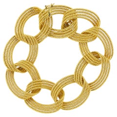 Tiffany & Co Gold Twisted Braid Open Link Bracelet