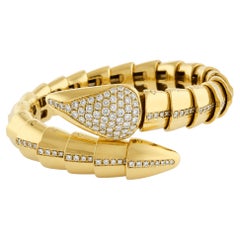 Yellow Gold and Diamond Serpent Bracelet