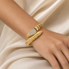 Yellow Gold and Diamond Serpent Bracelet