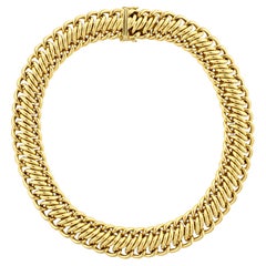 Abel & Zimmerman per Pampillonia: collana vintage in oro 18 carati, larga e massiccia, 198 circa