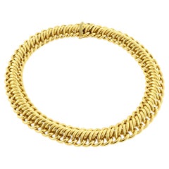 Abel & Zimmerman per Pampillonia: collana vintage in oro 18 carati, larga e massiccia, 198 circa