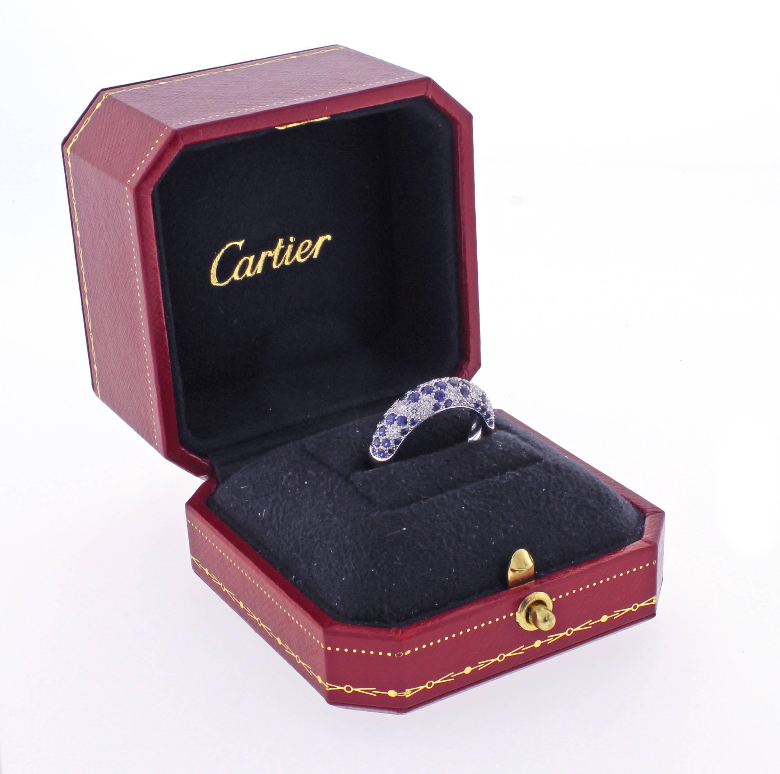 Women's or Men's Cartier Sapphire and Diamond Band-Ring