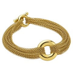Bracelet Tiffany & Co. en or à plusieurs rangs avec fermoir à bascule en forme de cercle