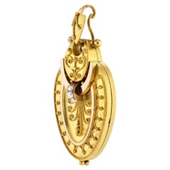 Medallón antiguo victoriano de oro bicolor de 14 quilates