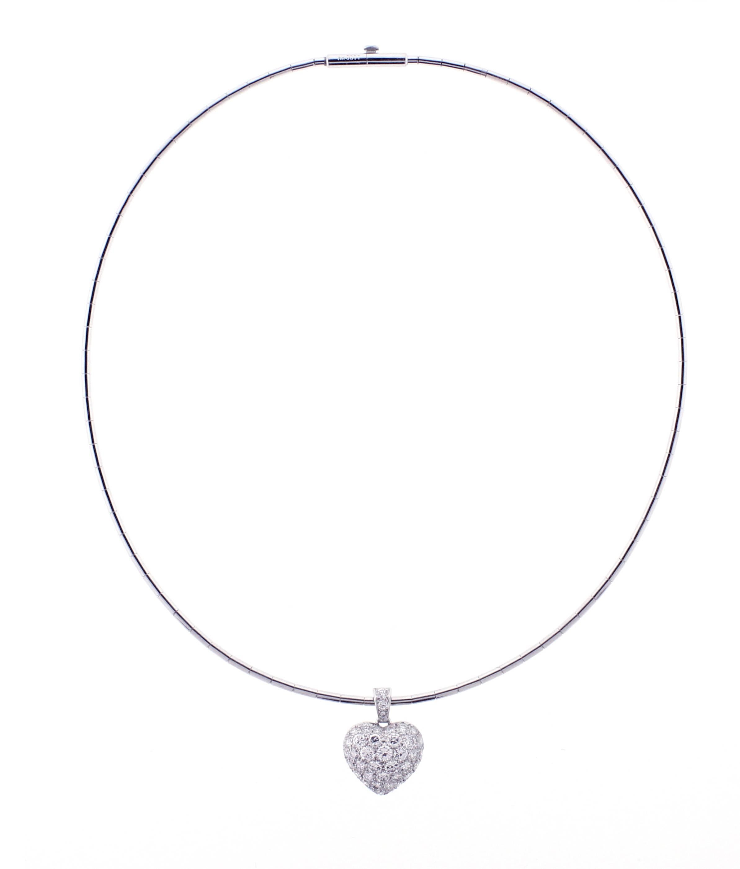diamond heart choker necklace