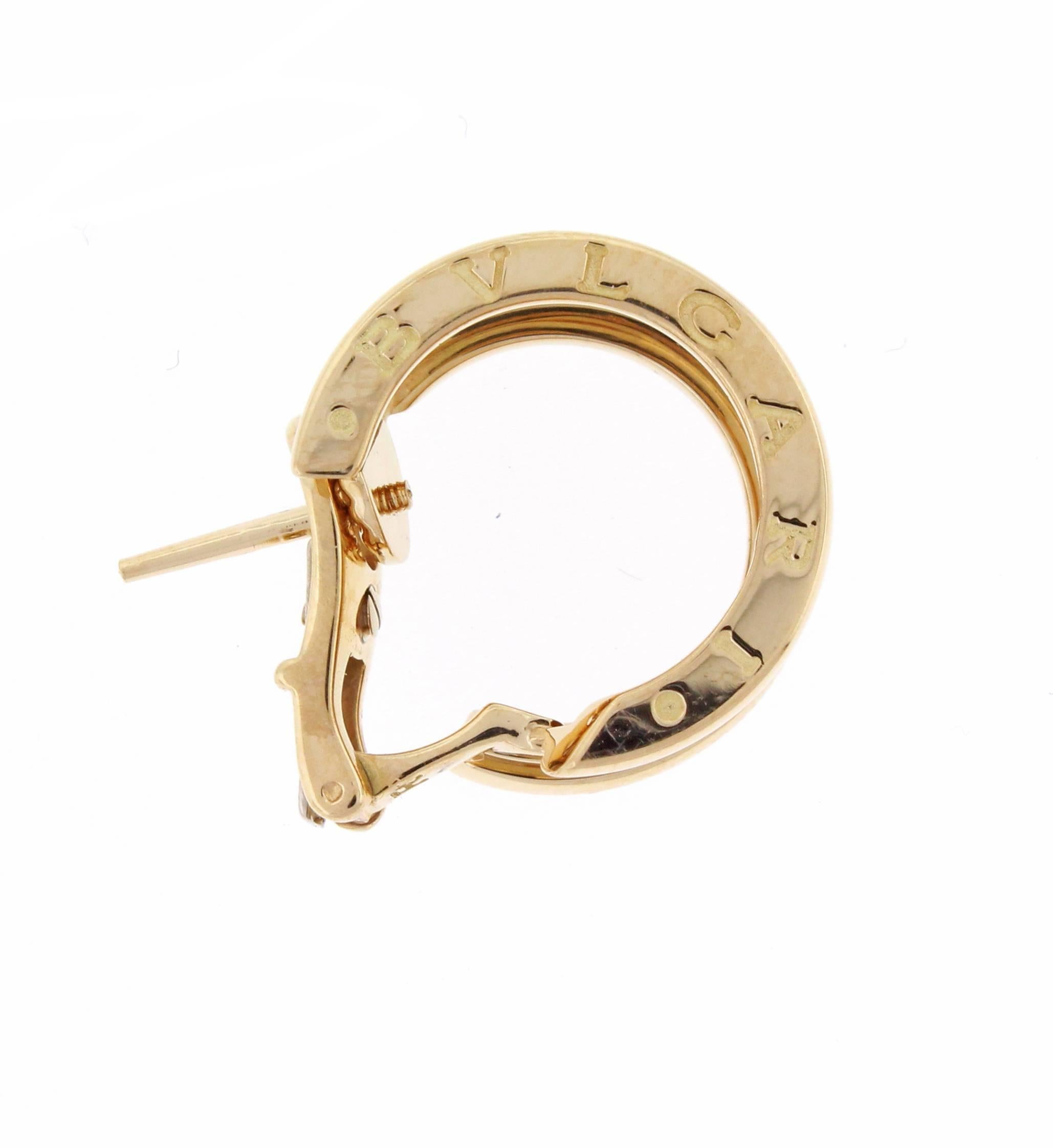 Bulgari B.Zero1 Gold Hoop Earrings In Excellent Condition In Bethesda, MD