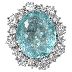 Convertible Paraiba Tourmaline Ring / Pendant 8.86 Carats 18K White Gold Diamond