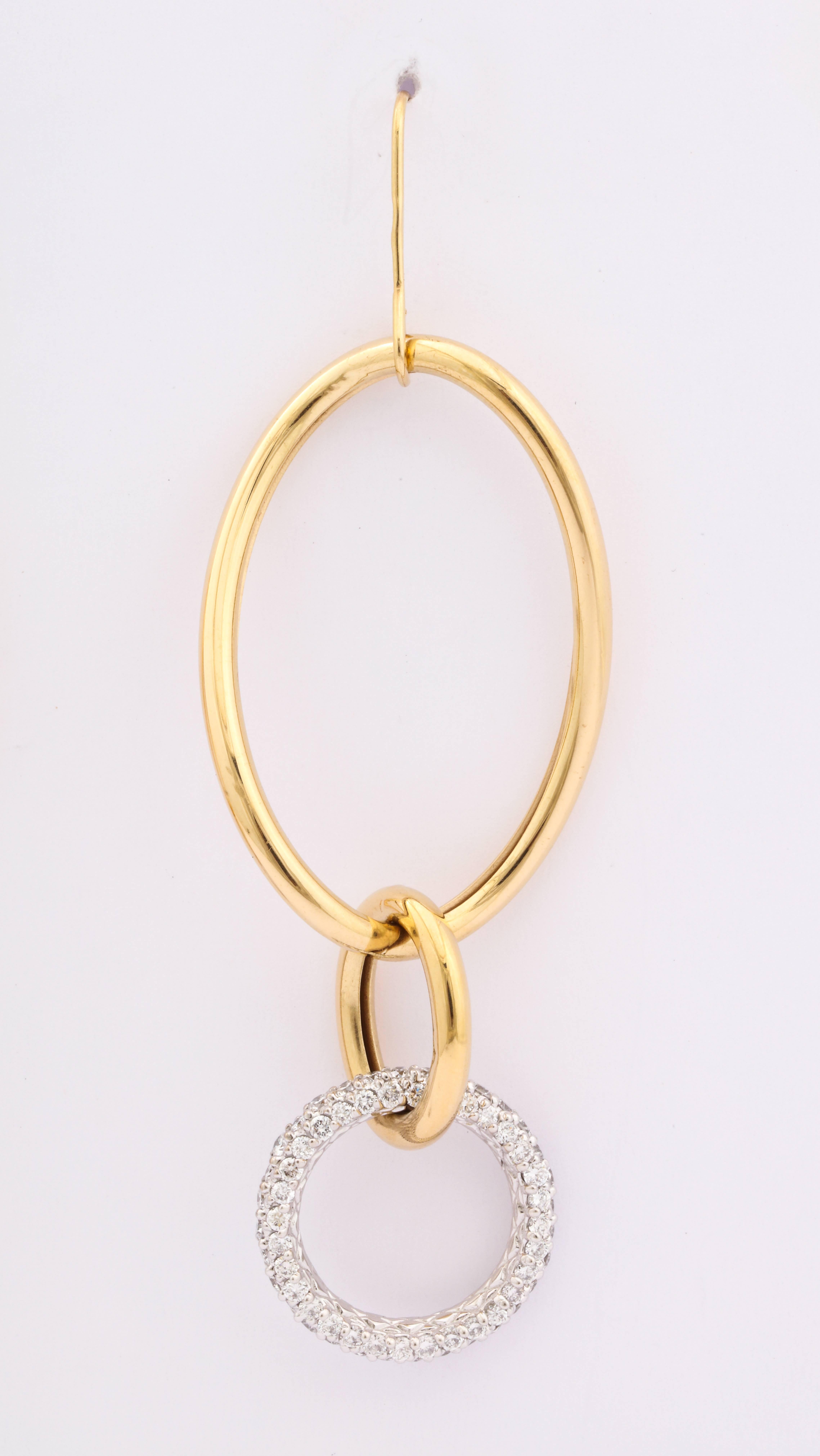 Modern Faraone Mennella Stella Diamond Gold Earrings For Sale