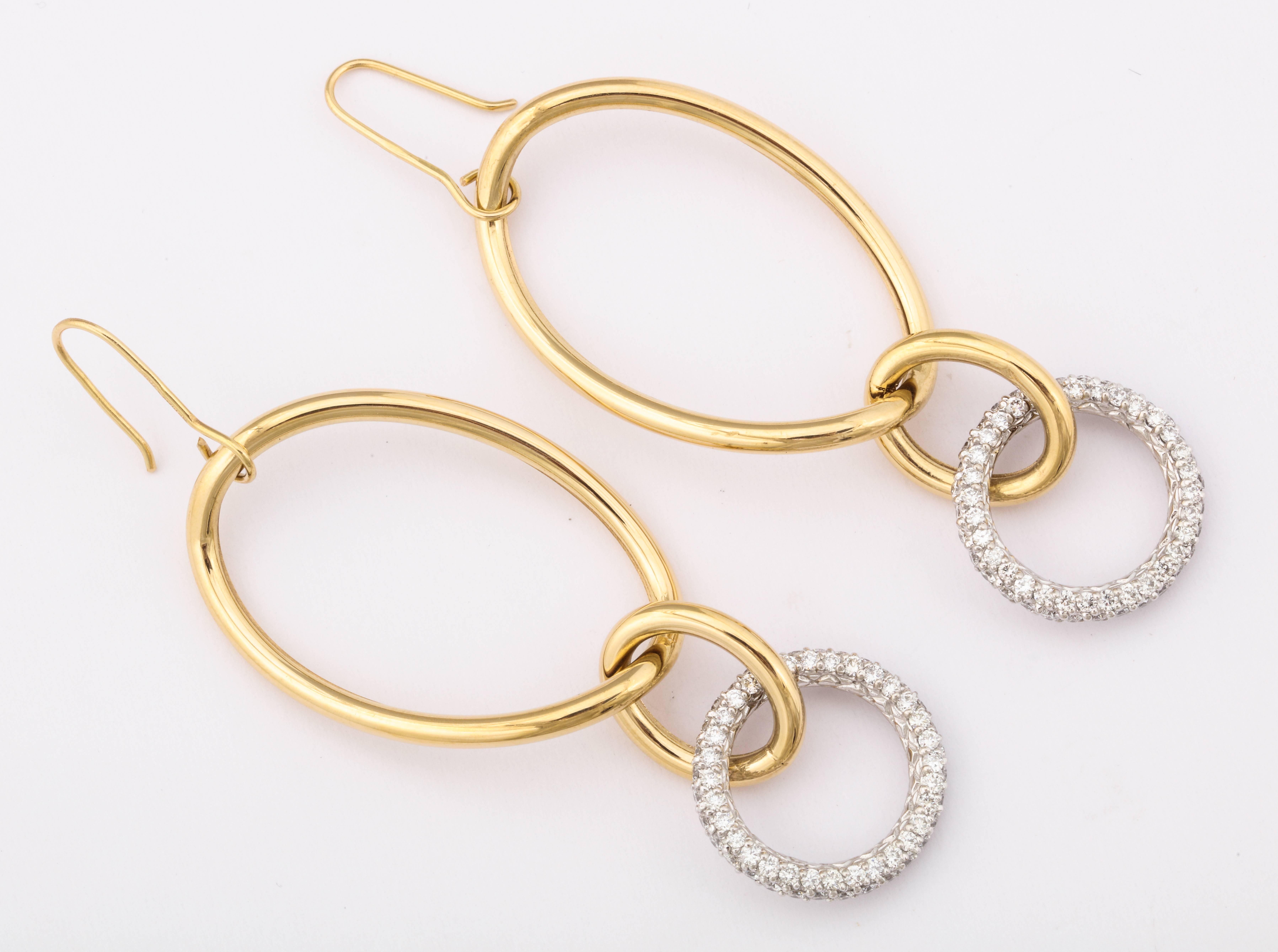 Women's Faraone Mennella Stella Diamond Gold Earrings For Sale