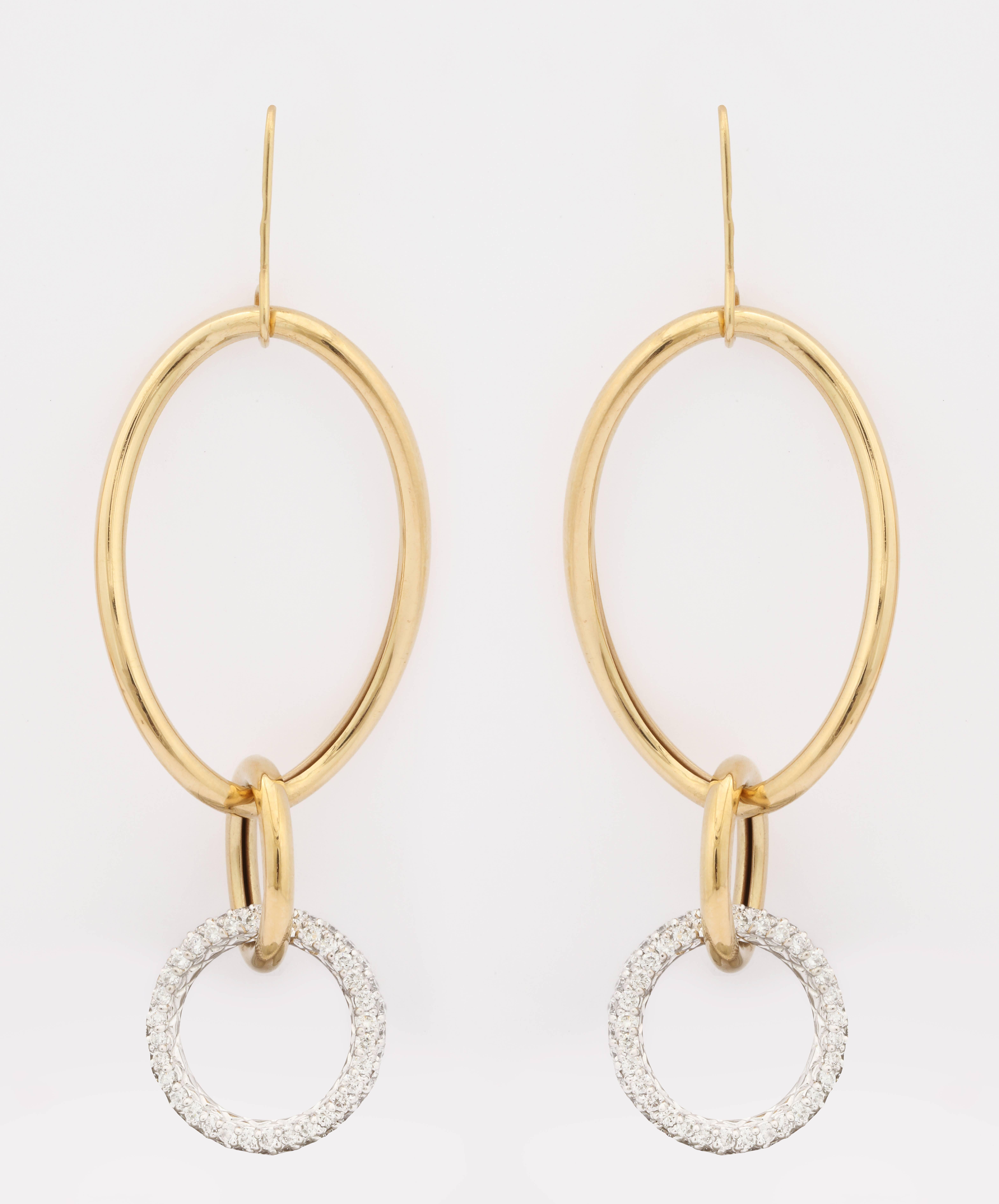 Faraone Mennella Stella Diamond Gold Earrings For Sale 1