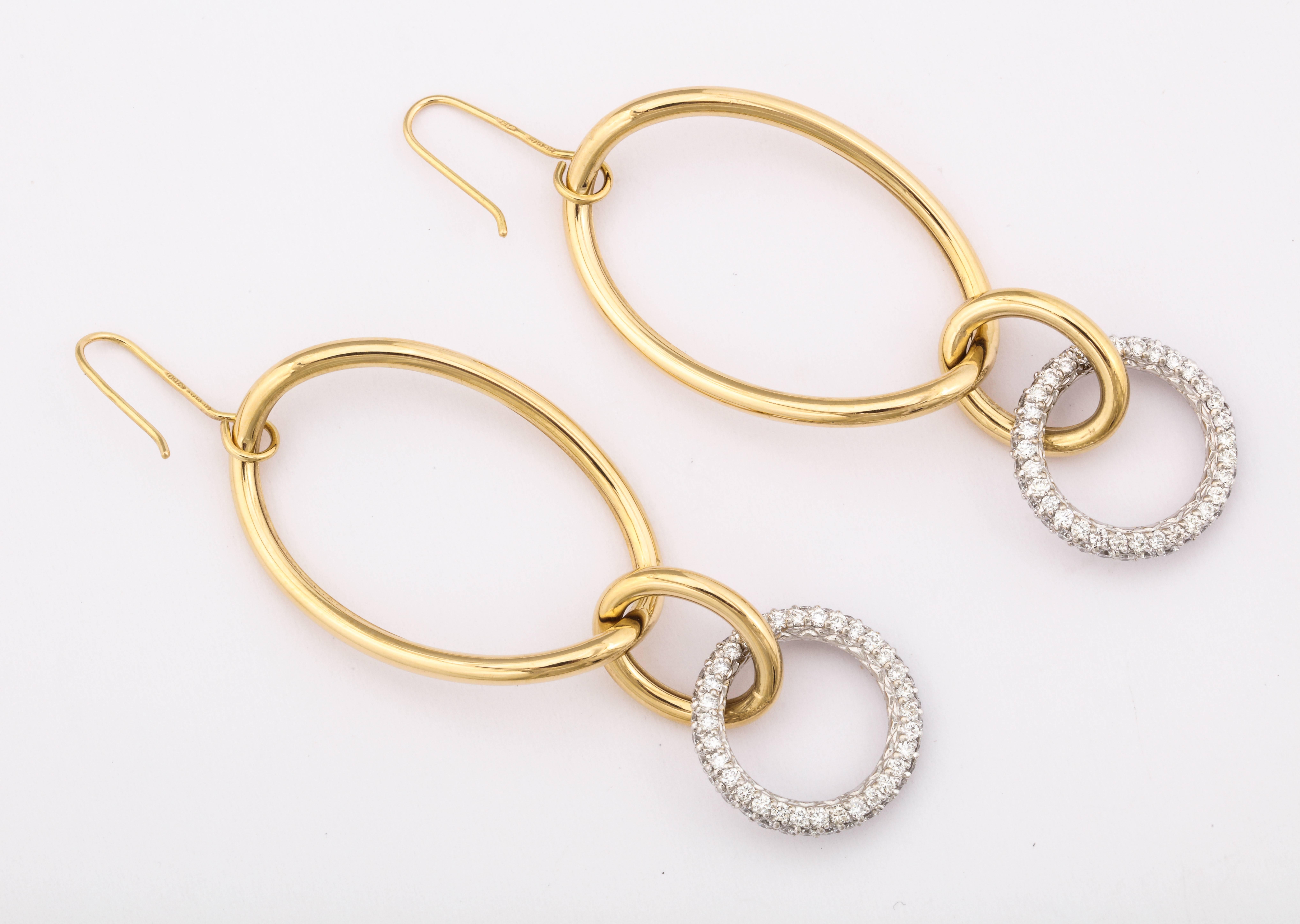 Faraone Mennella Stella Diamond Gold Earrings For Sale 2