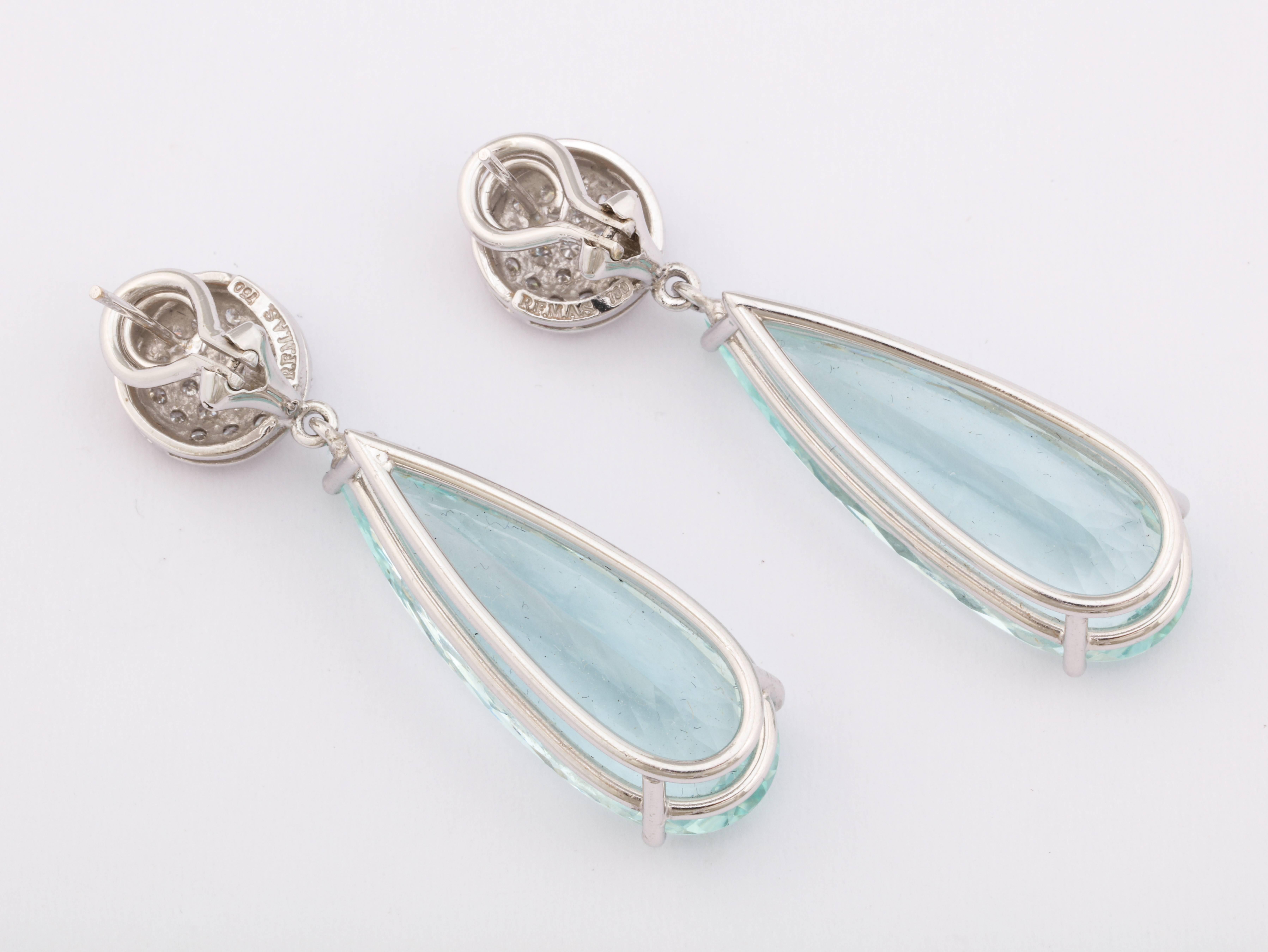 Faraone Mennella Ice Princess Aquamarine Diamonds Earrings. In New Condition For Sale In New York, NY