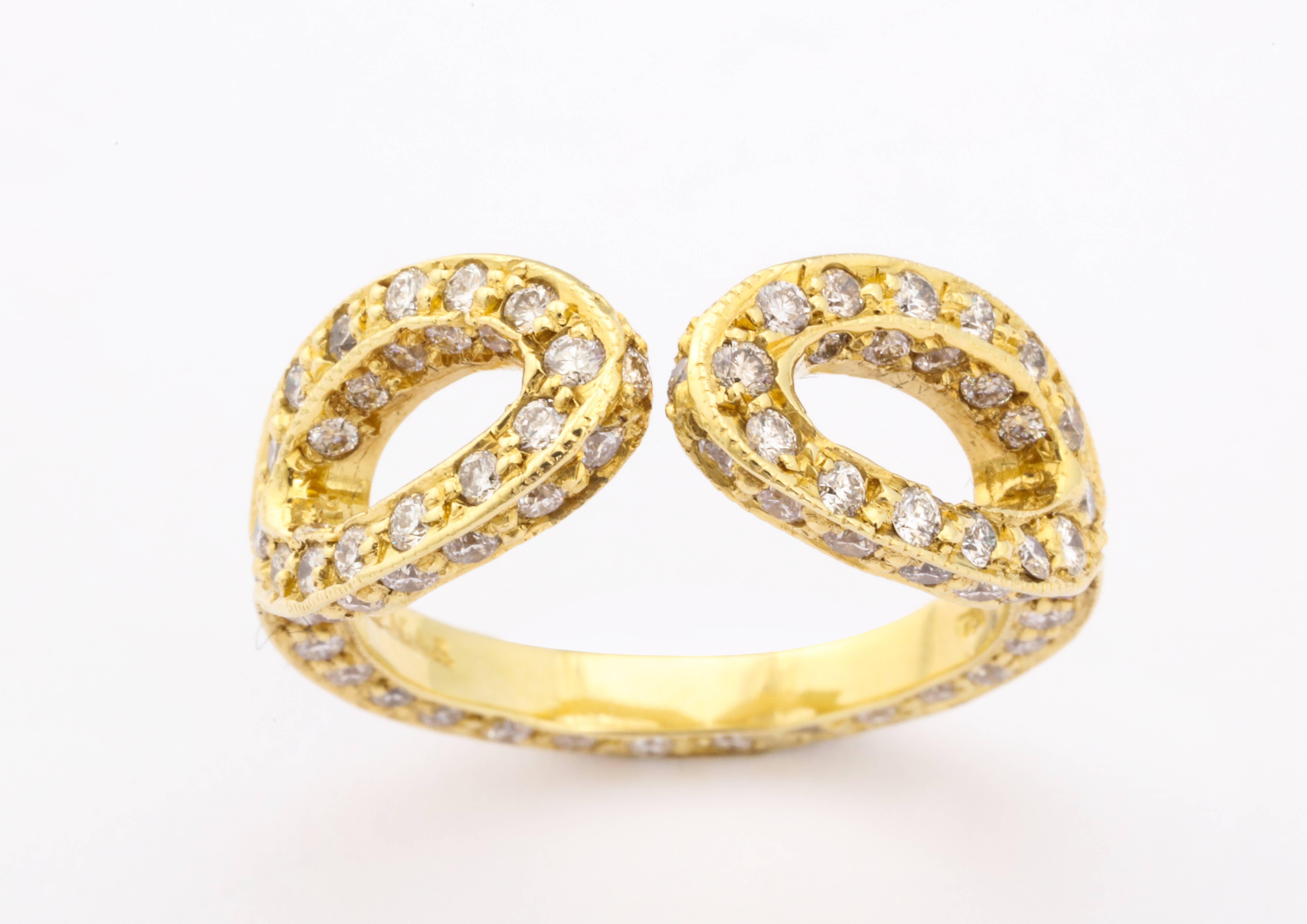 Modern Faraone Mennella Diamond Gold Ring For Sale