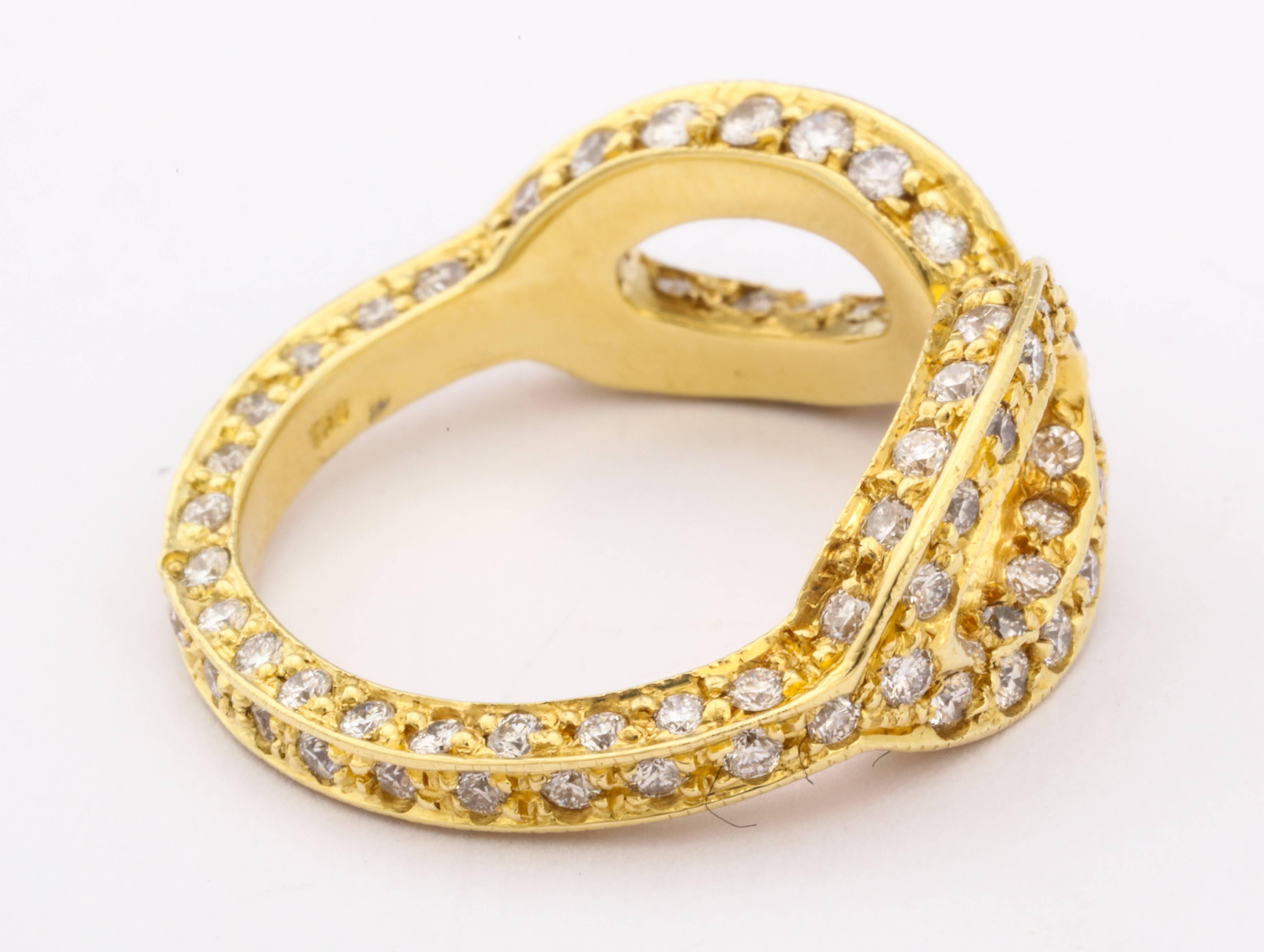 Faraone Mennella Diamond Gold Ring In New Condition For Sale In New York, NY