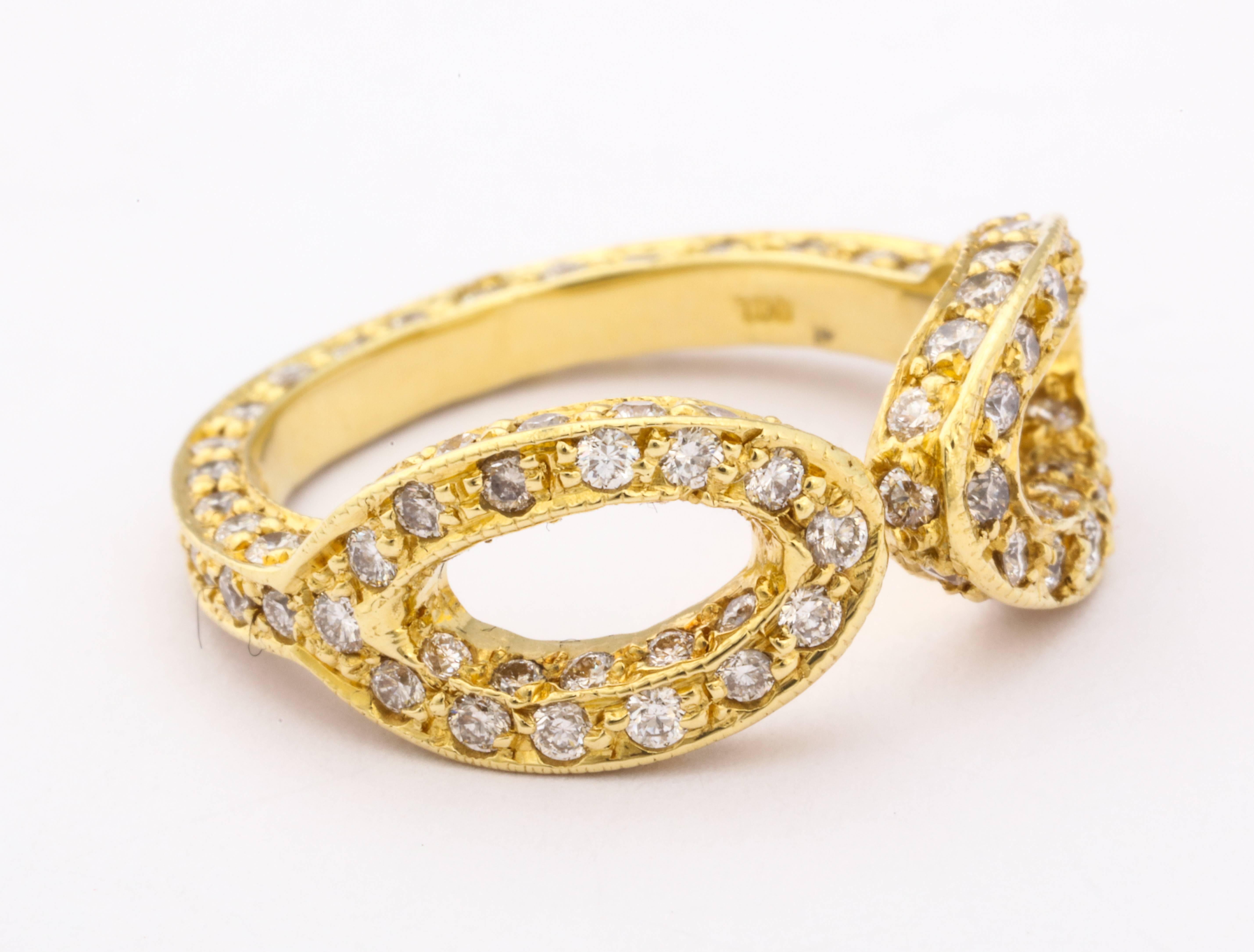 Faraone Mennella Diamond Gold Ring For Sale 2