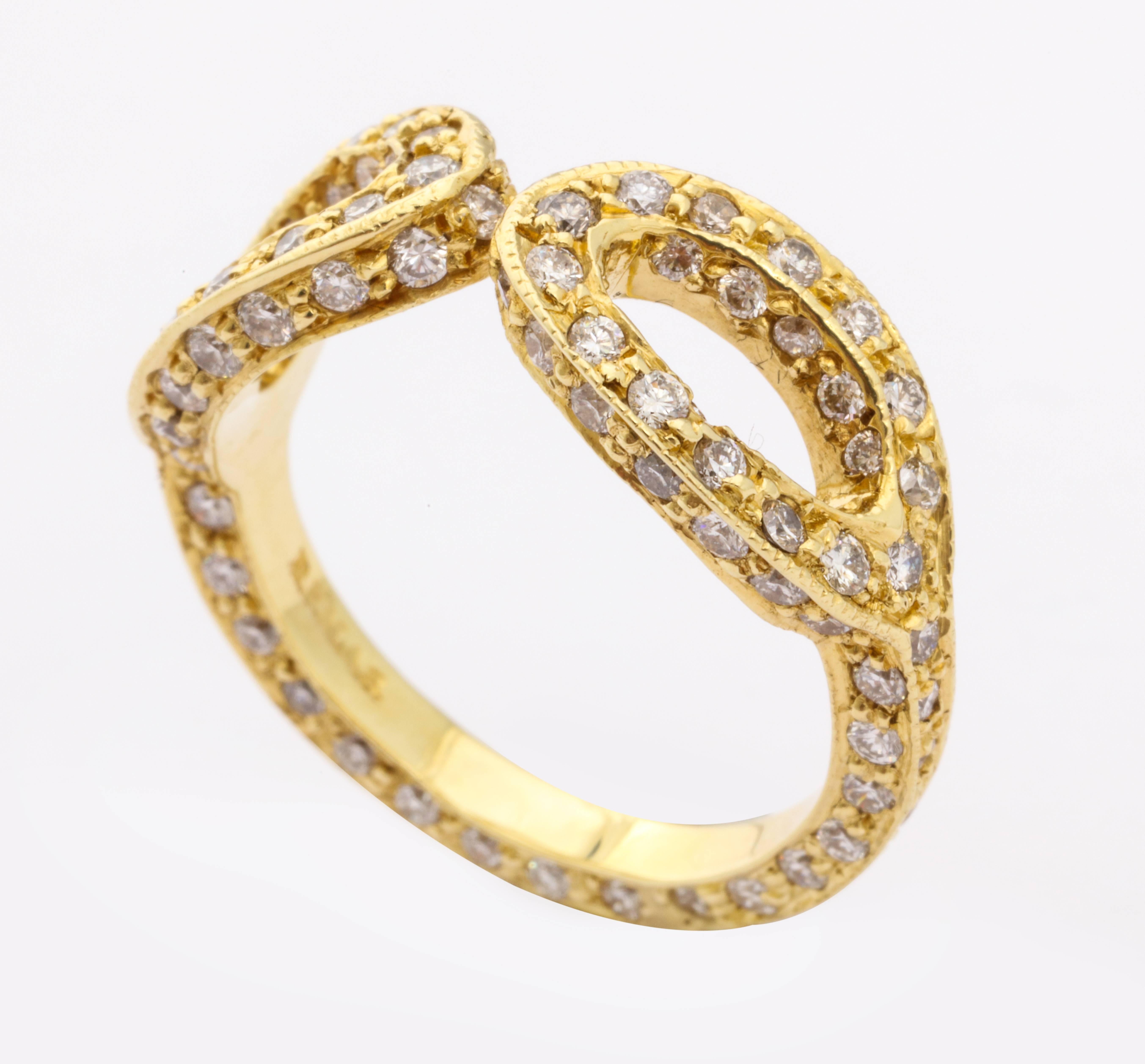 Women's Faraone Mennella Diamond Gold Ring For Sale