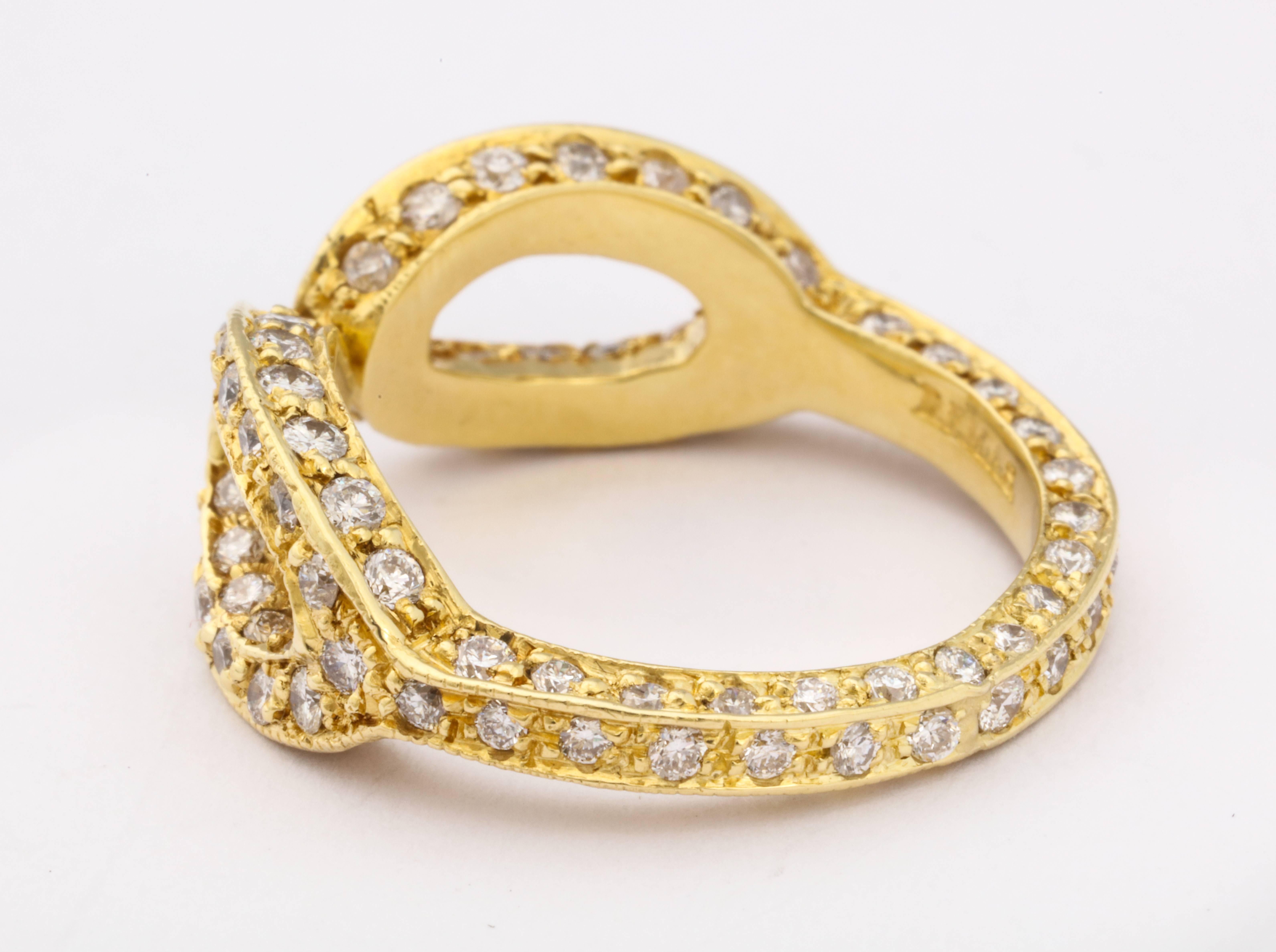 Faraone Mennella Diamond Gold Ring For Sale 1