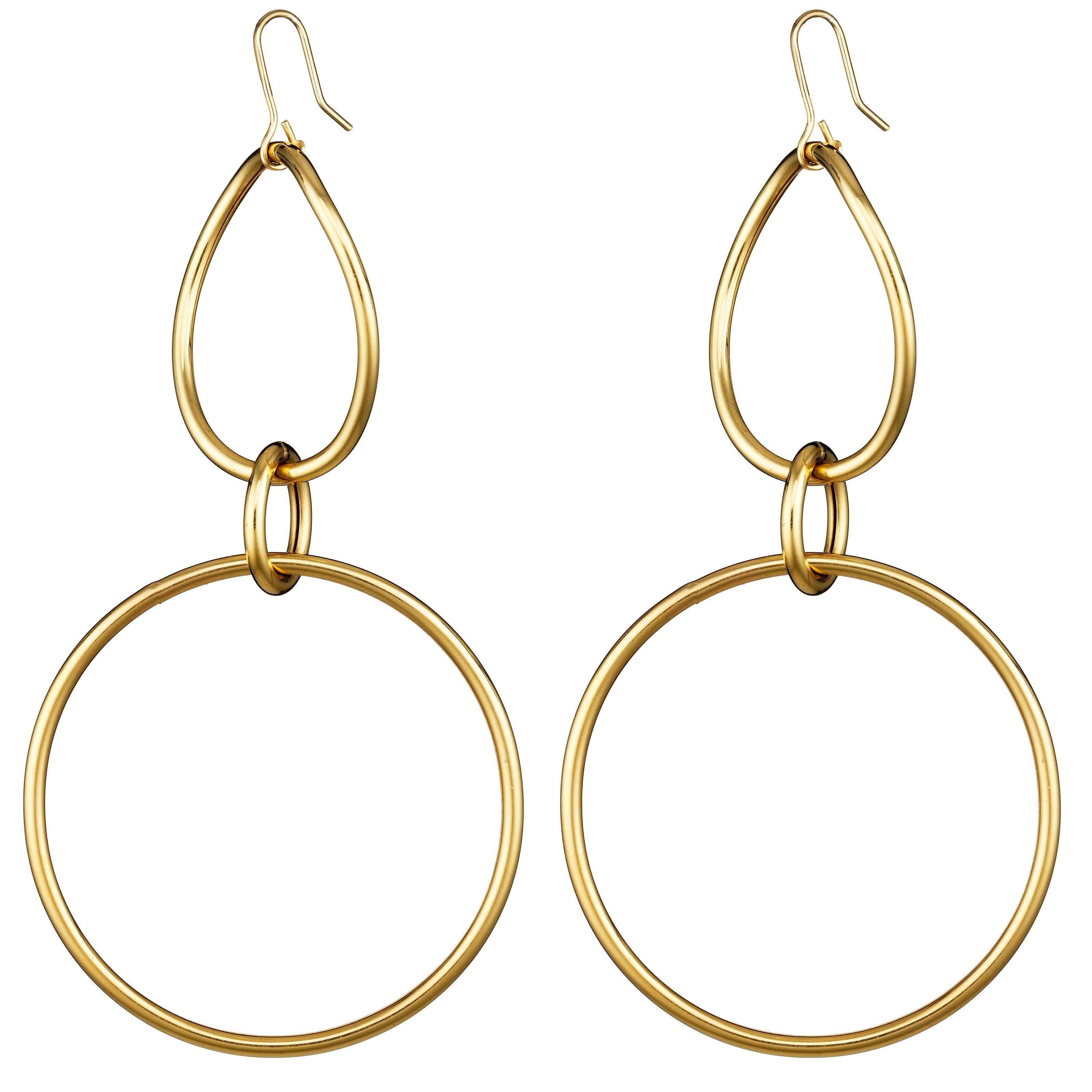 Faraone Mennella Large Gold Stella Earrings For Sale