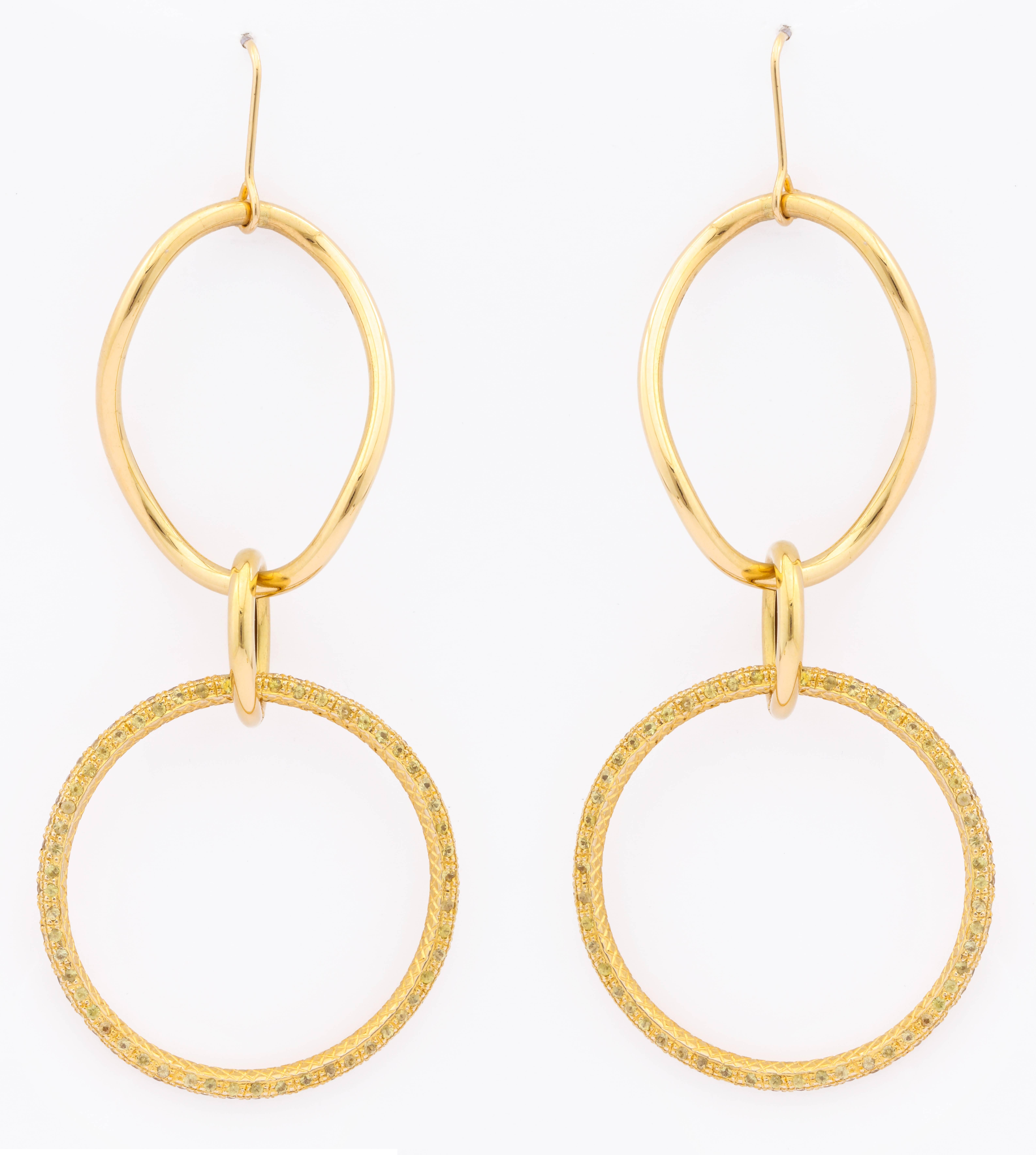 Modern Faraone Mennella Yellow Sapphire Gold Stella Drop Earrings For Sale