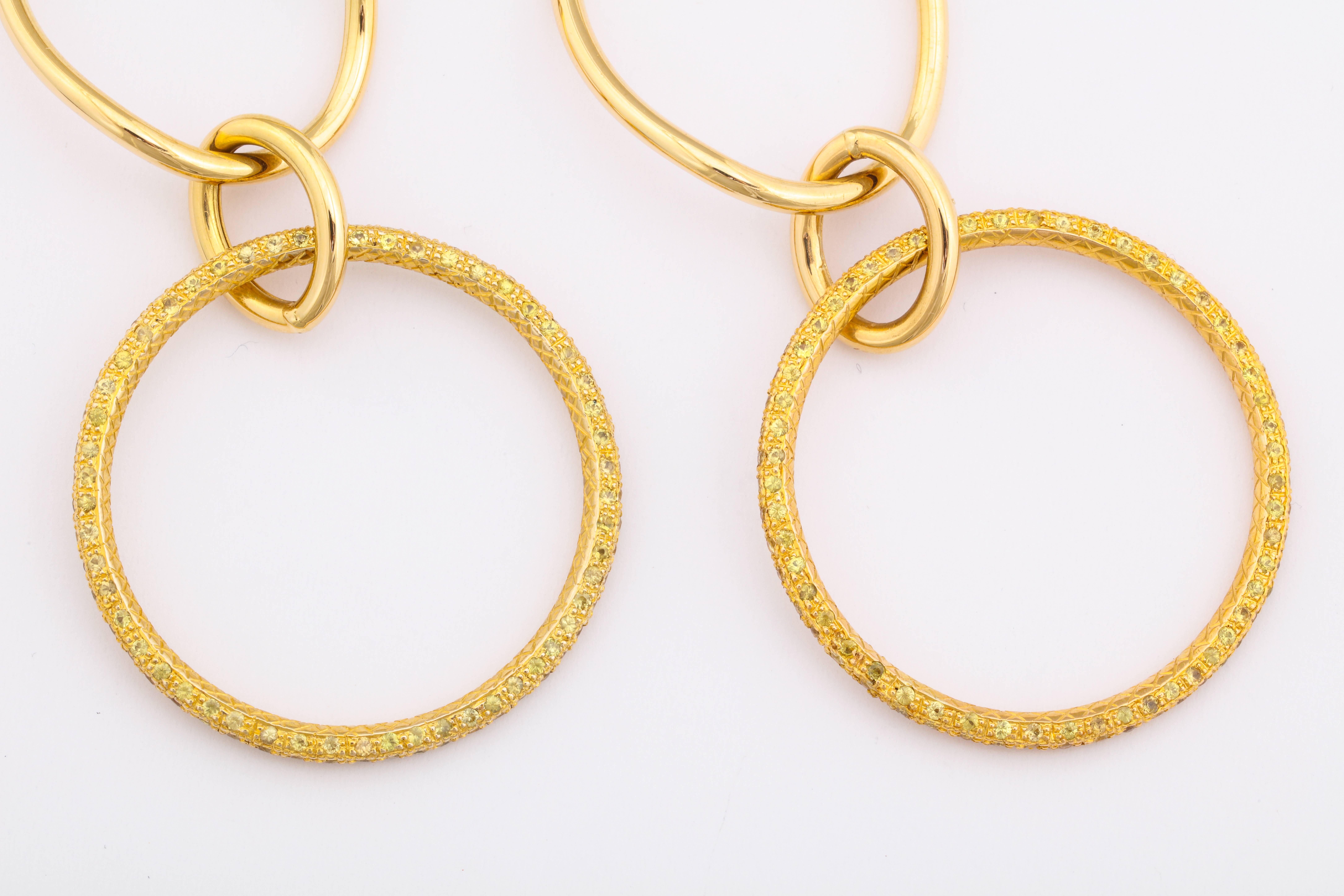 Women's Faraone Mennella Yellow Sapphire Gold Stella Drop Earrings For Sale