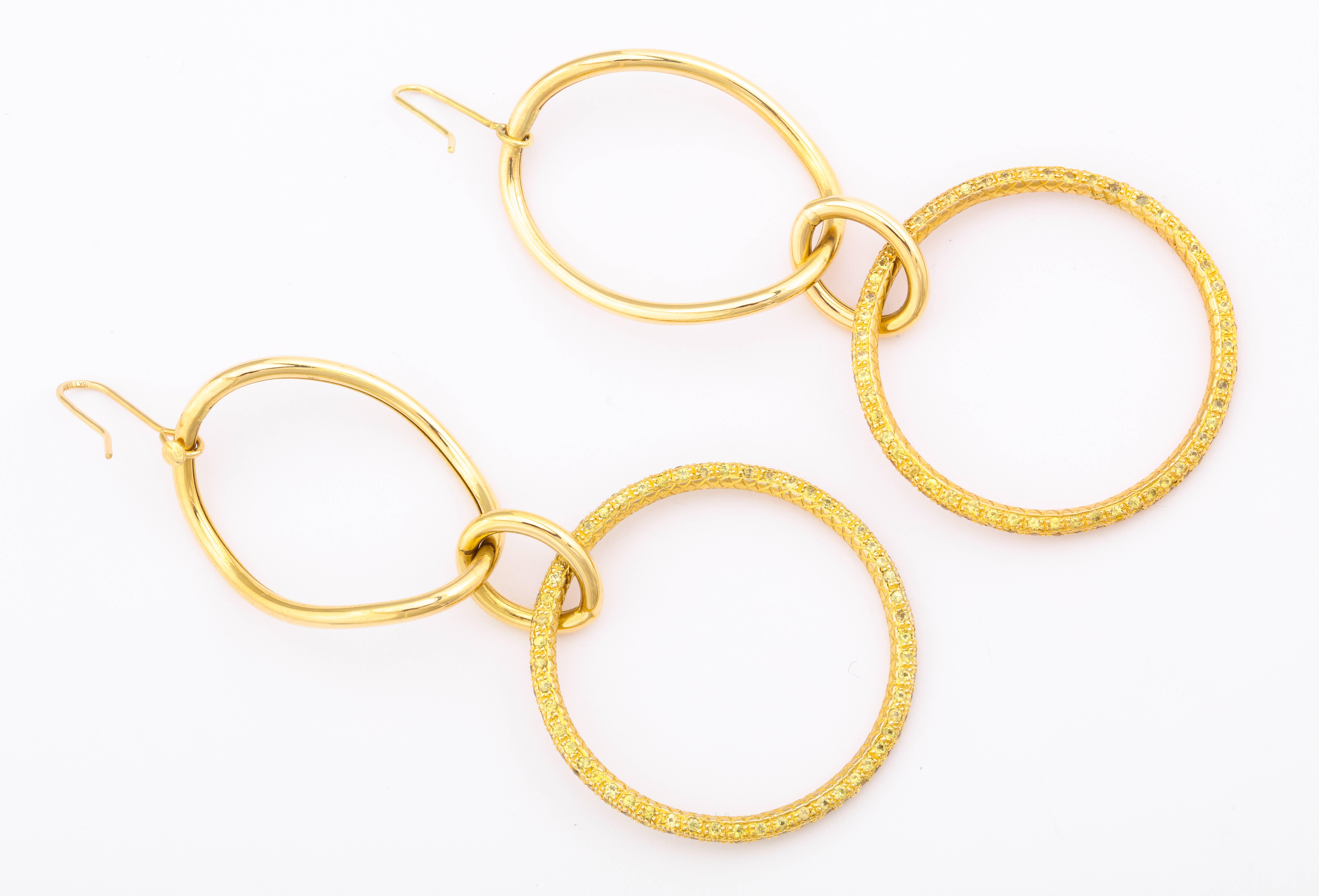 Faraone Mennella Yellow Sapphire Gold Stella Drop Earrings For Sale 1