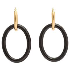 Faraone Mennella Black Ceramic Yellow Gold Mama Earrings