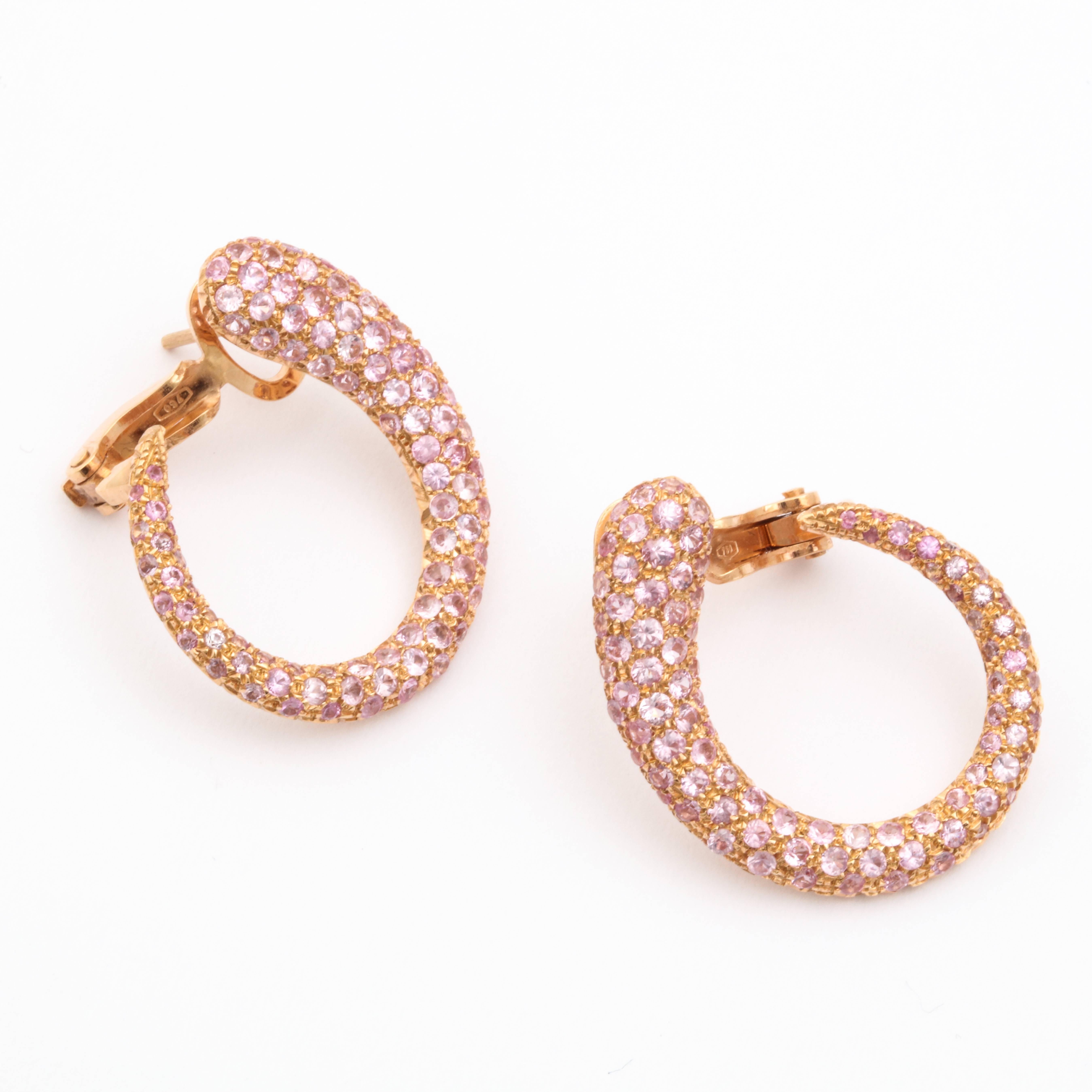 Faraone Mennella Gocce Earrings with Rose Sapphires In New Condition For Sale In New York, NY