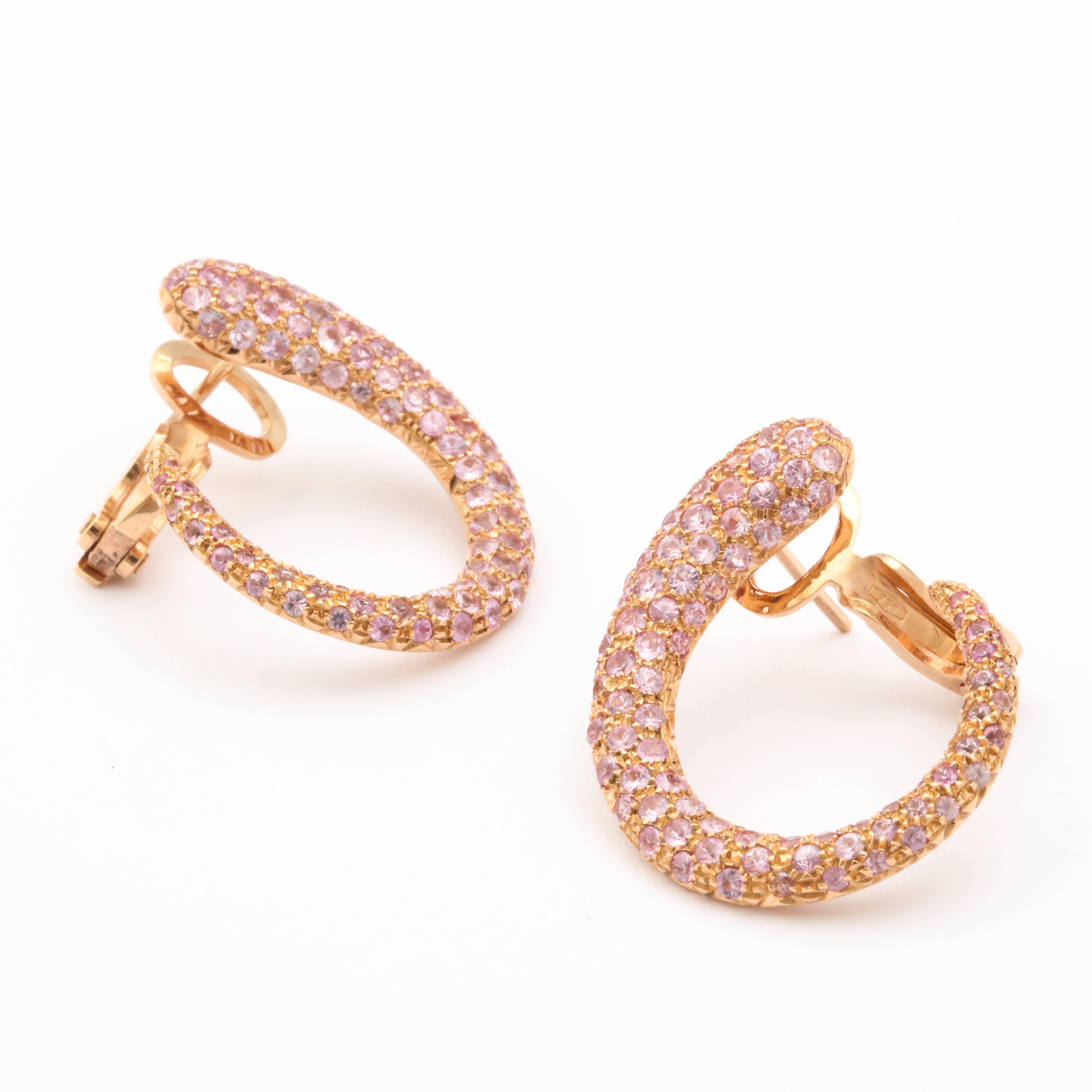 Women's Faraone Mennella Gocce Earrings with Rose Sapphires For Sale