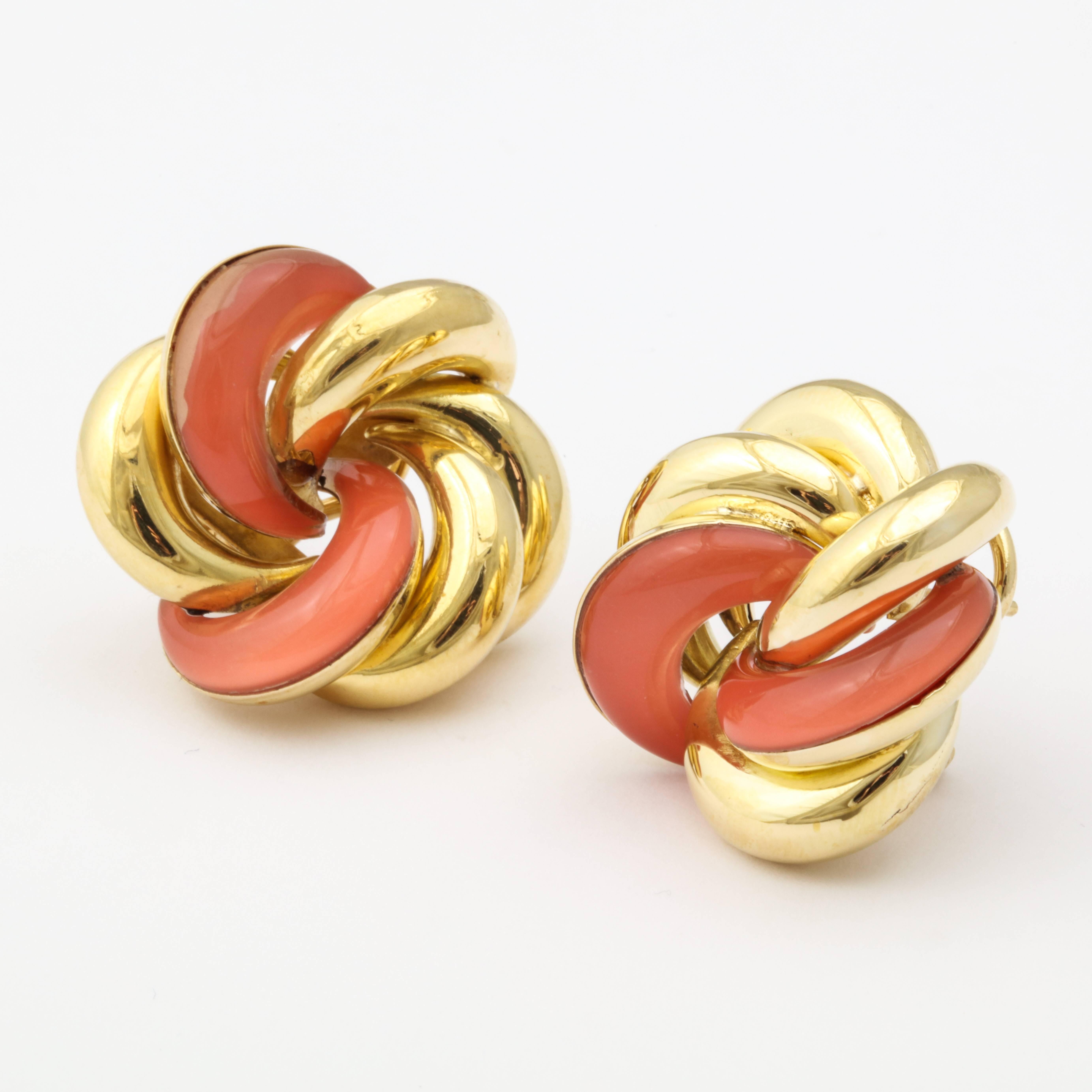 Modern Faraone Mennella Roselline Coral Gold Earrings For Sale
