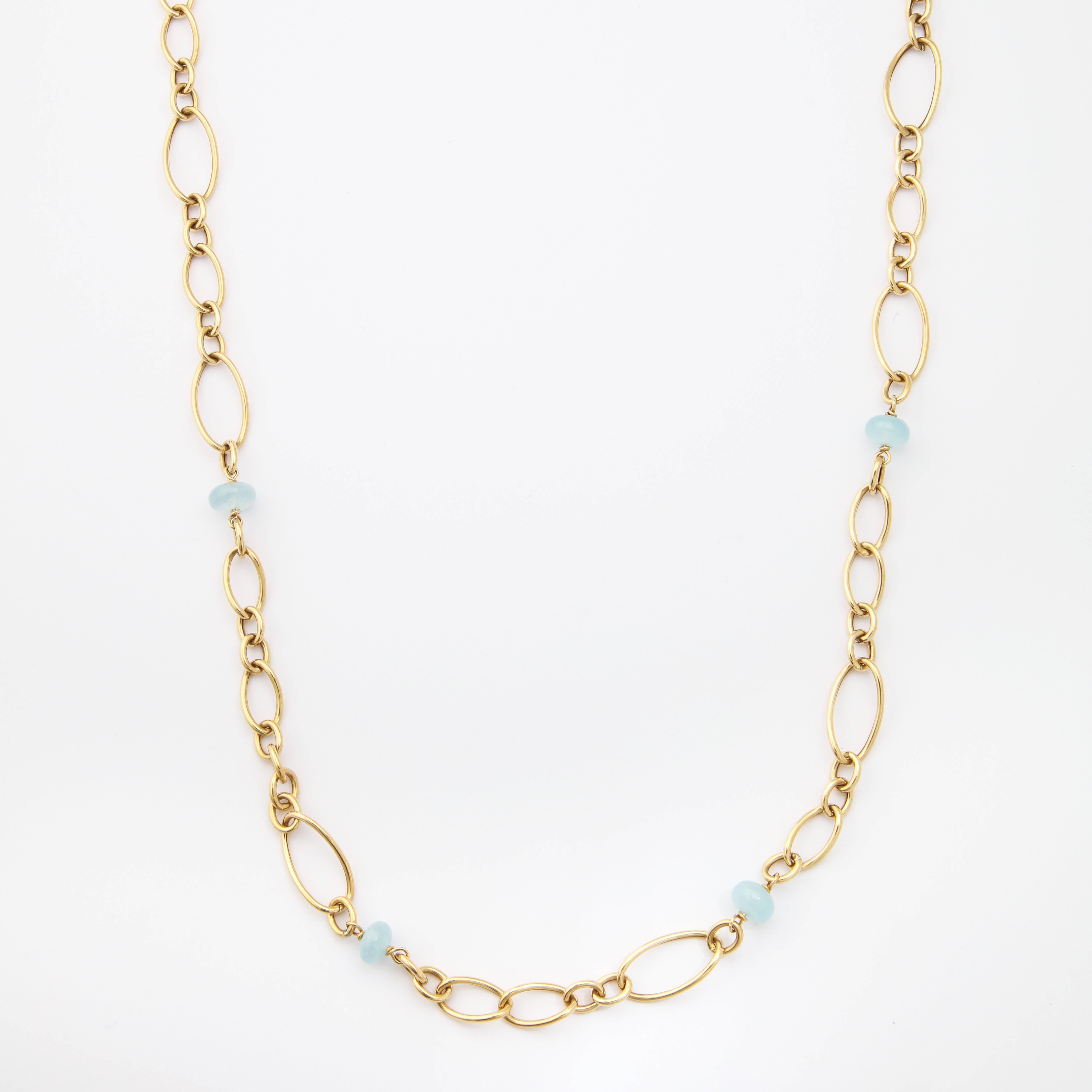 Modern Faraone Mennella Aquamarine Gold Stella Necklace For Sale