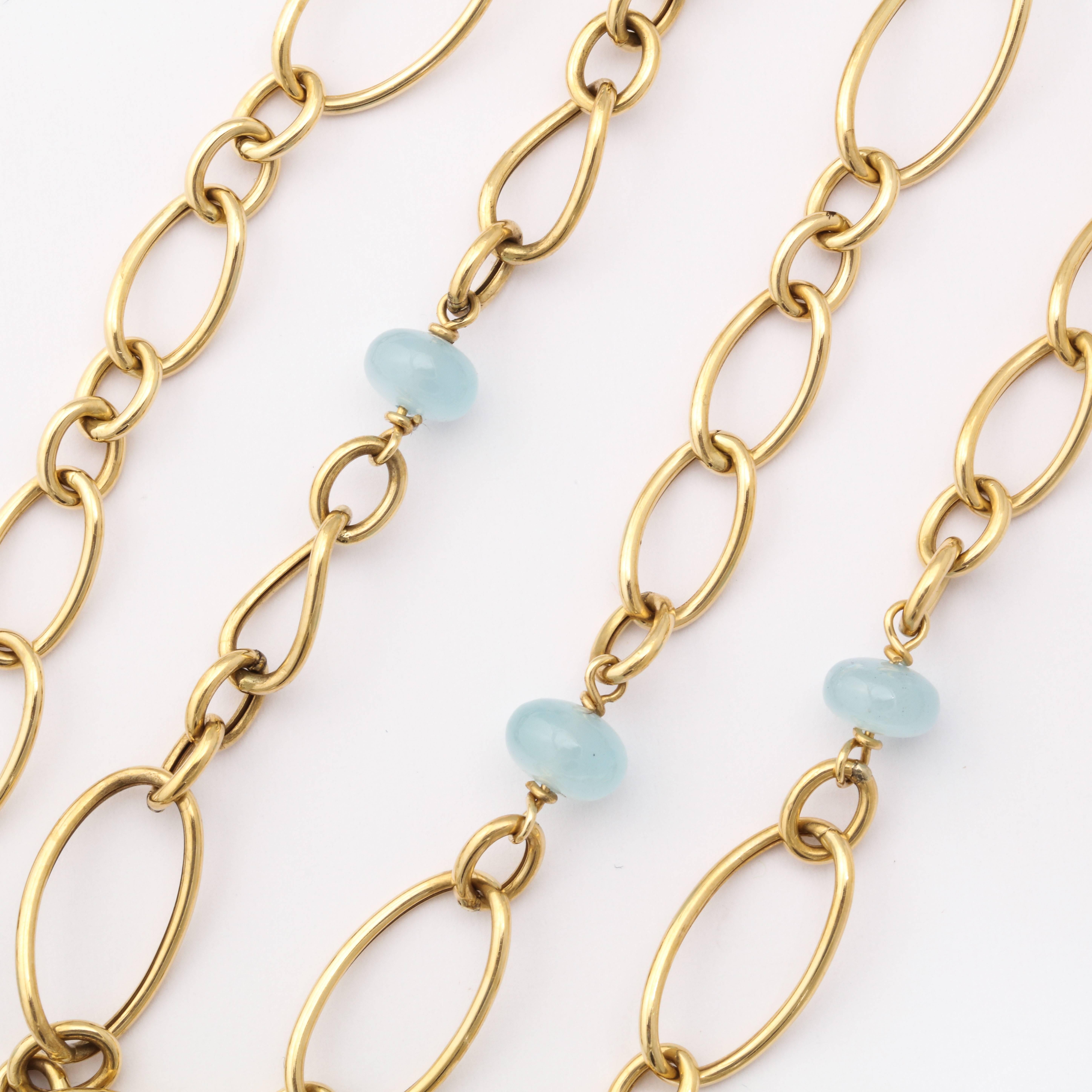 Women's Faraone Mennella Aquamarine Gold Stella Necklace For Sale