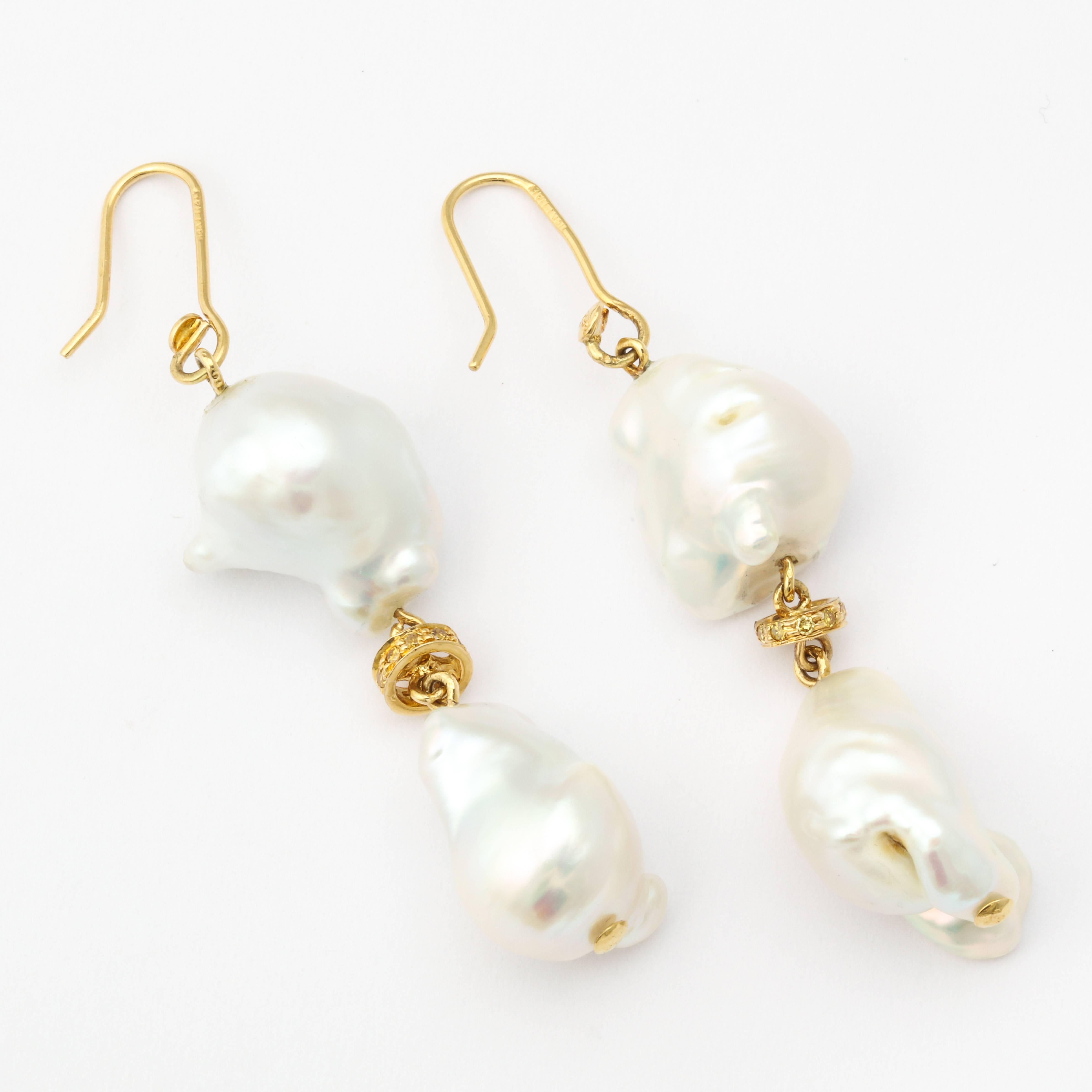Modern Faraone Mennella Couture Freshwater Pearl Earrings For Sale