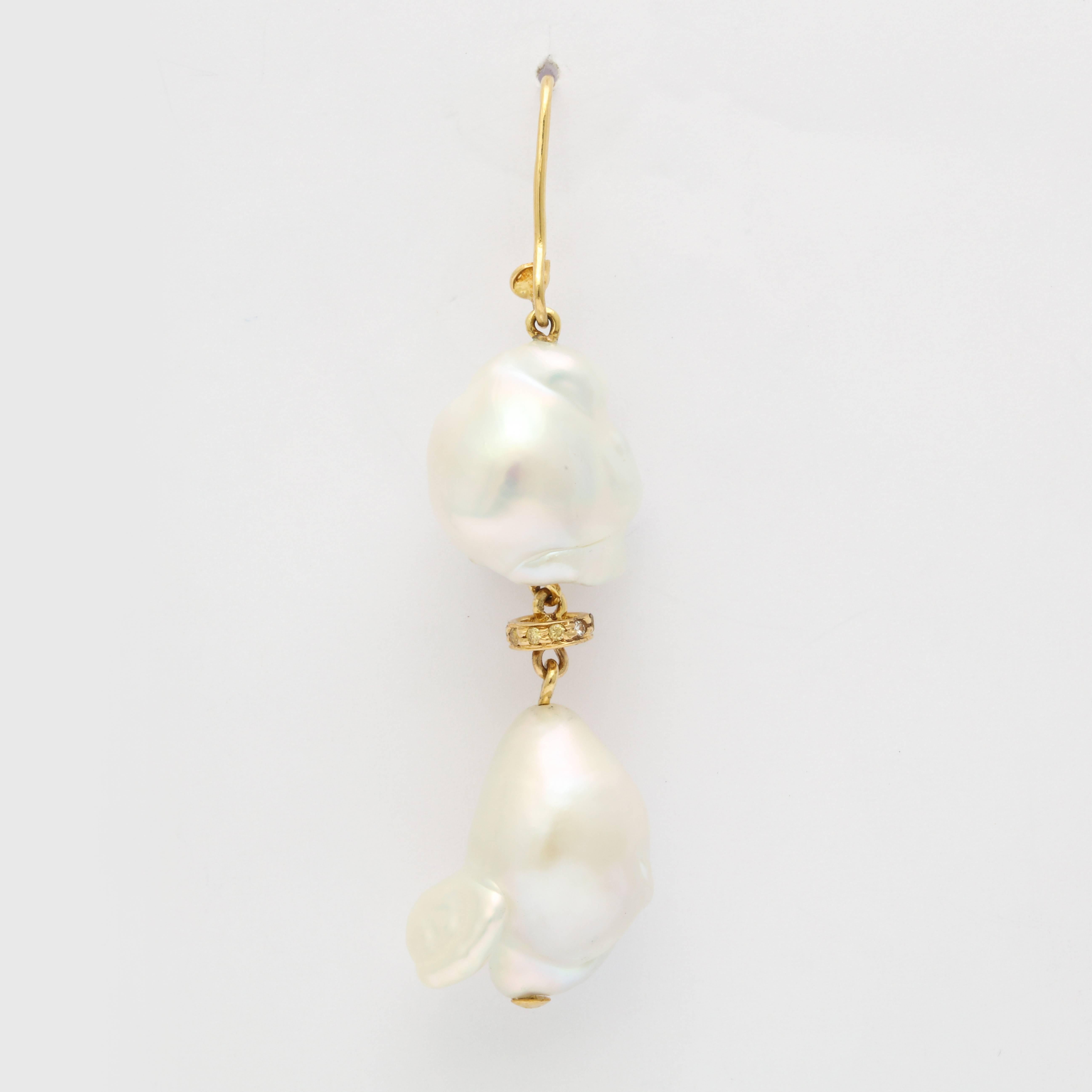Faraone Mennella Couture Freshwater Pearl Earrings In Excellent Condition For Sale In New York, NY