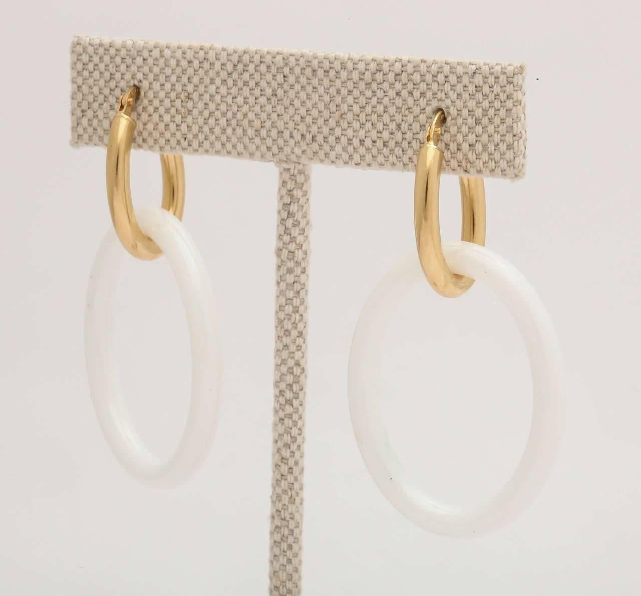 Modern Faraone Mennella White Ceramic Gold Mama Earrings For Sale