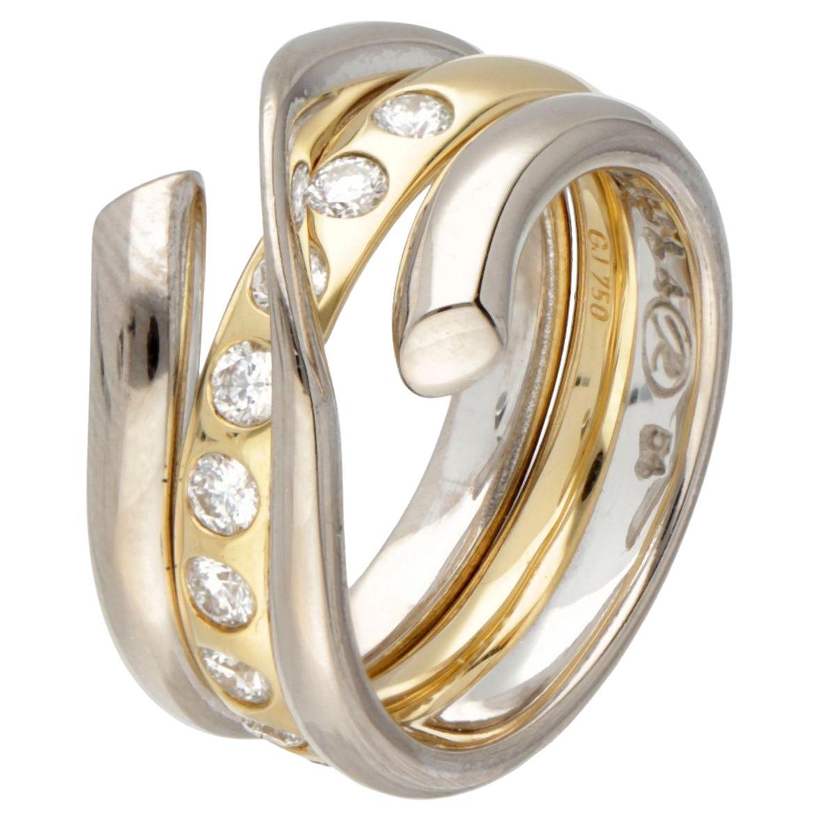 Georg Jensen 18 Karat Gold & Brilliant Cut Diamond Ring For Sale