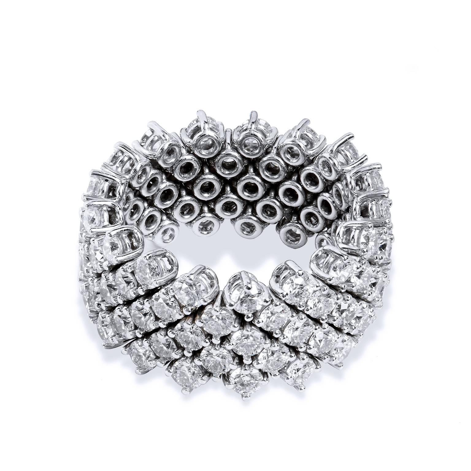 Flexibler Diamant-Goldbandring Damen