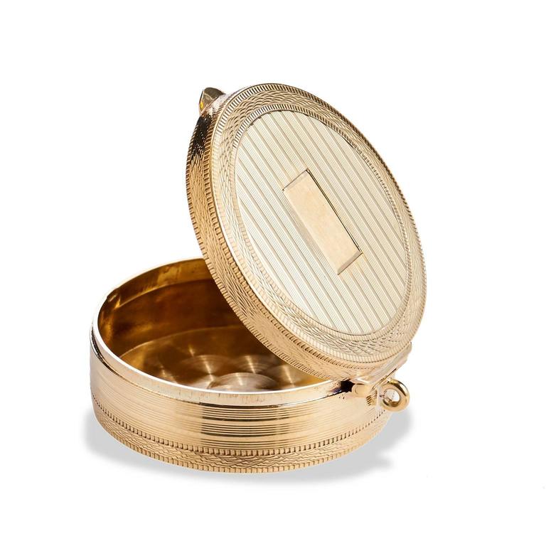 Precious Gold Pill Box Pendant For Sale at 1stdibs