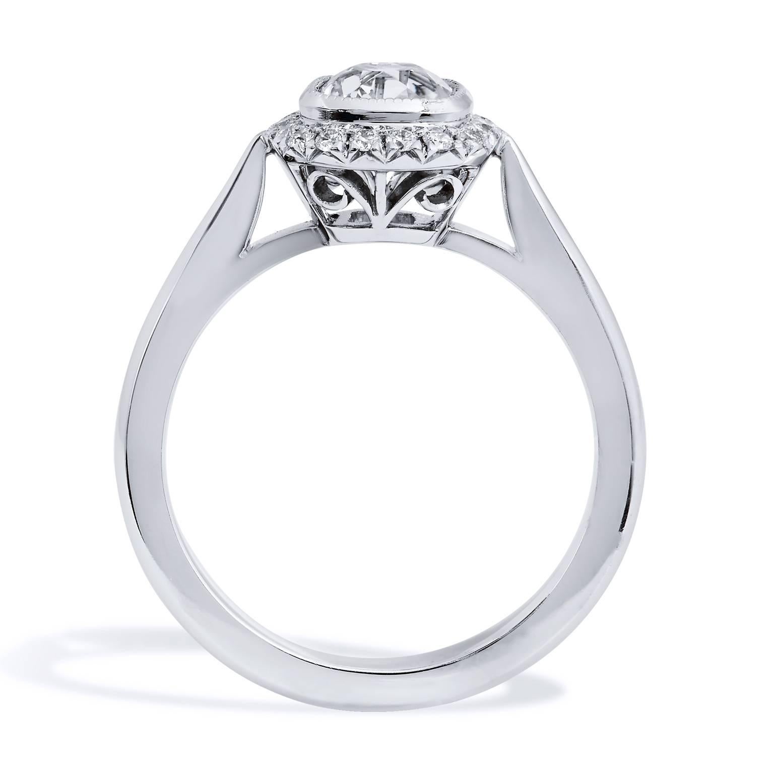 GIA Certified 1.04 Carat Antique Cushion Cut Diamond Engagement Ring ...