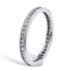 0.72 Carat Princess Cut Eternity Diamond Band Ring 6.5