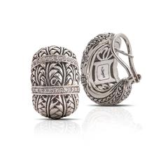 John Hardy Diamond Sterling Silver Woven Earrings