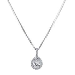 H & H 0.72 Carat Antique Pear Cut Diamond Pendant Necklace 9
