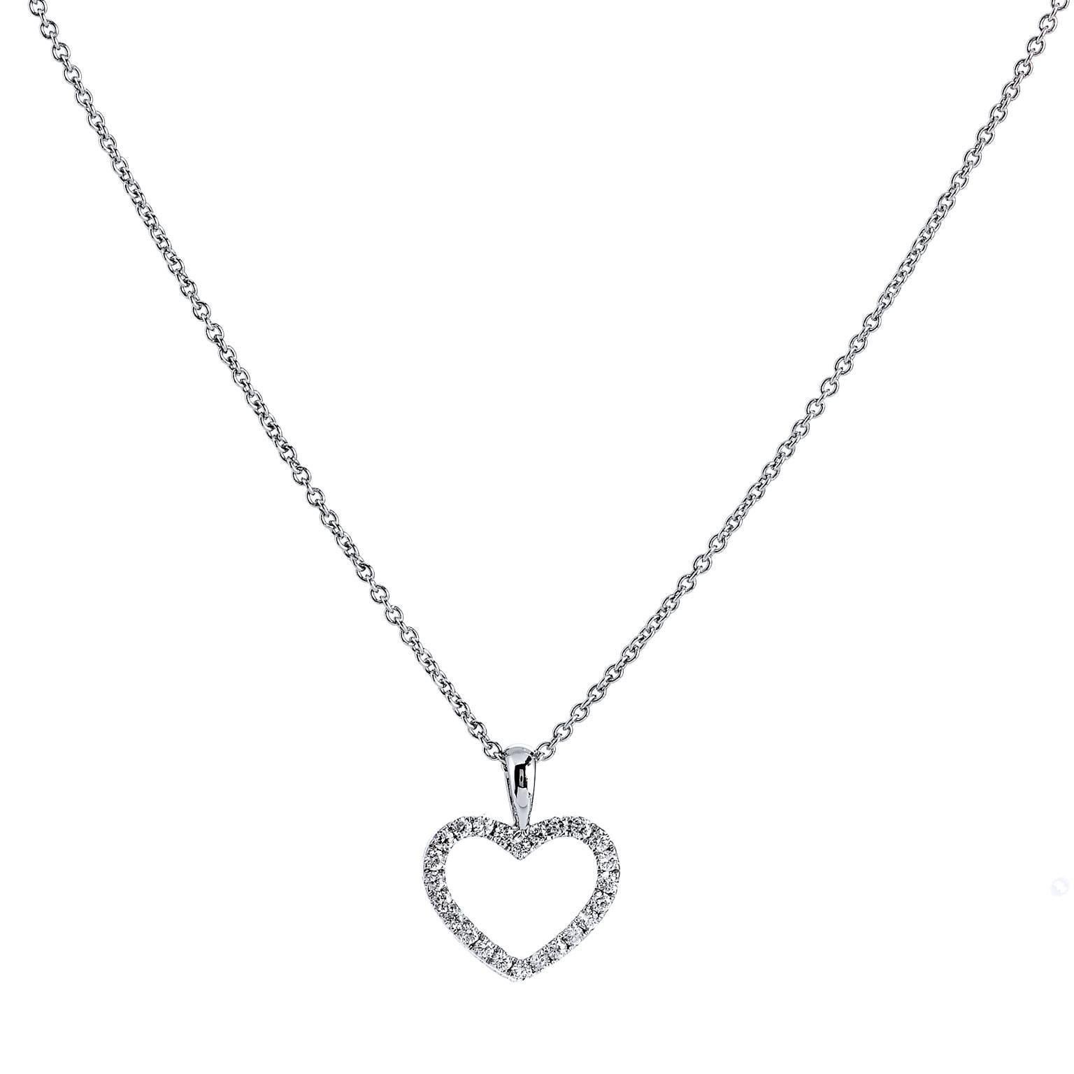 0.12 Carat Diamond Heart Pendant Necklace