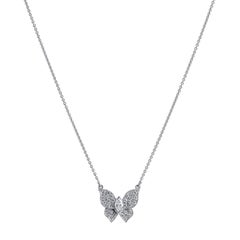 H 
H 0.54 Carat Diamond Butterfly Pendant Necklace